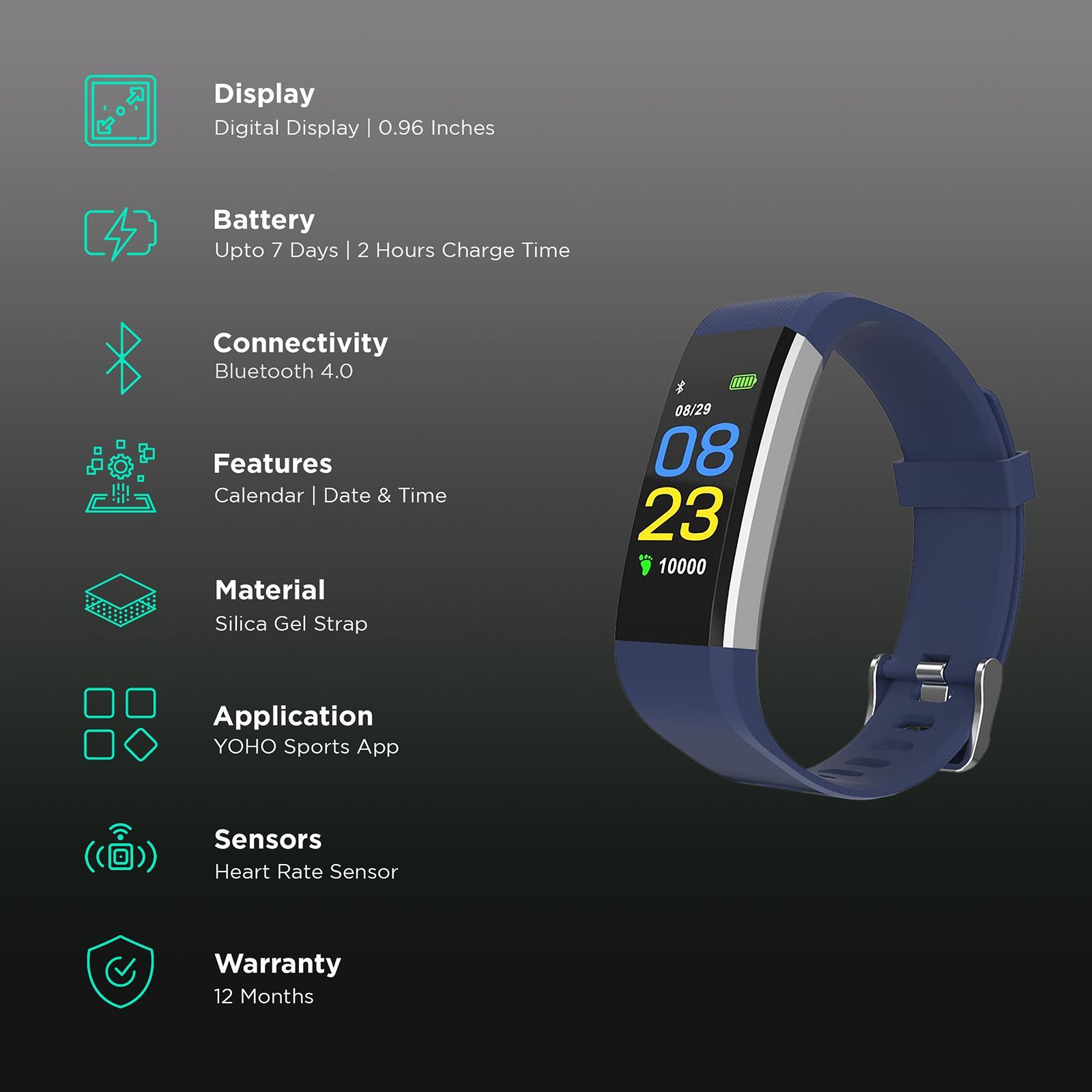 PORTRONICS Kronos X3 Smart Band with Steps Tracker (0.96 Inch Digital Display, IP67 Water Resistant, Blue Strap) PORTRONICS Kronos X3 Smart Band with Steps Tracker (0.96 Inch Digital Display, IP67 Water Resistant, Blue Strap)_3