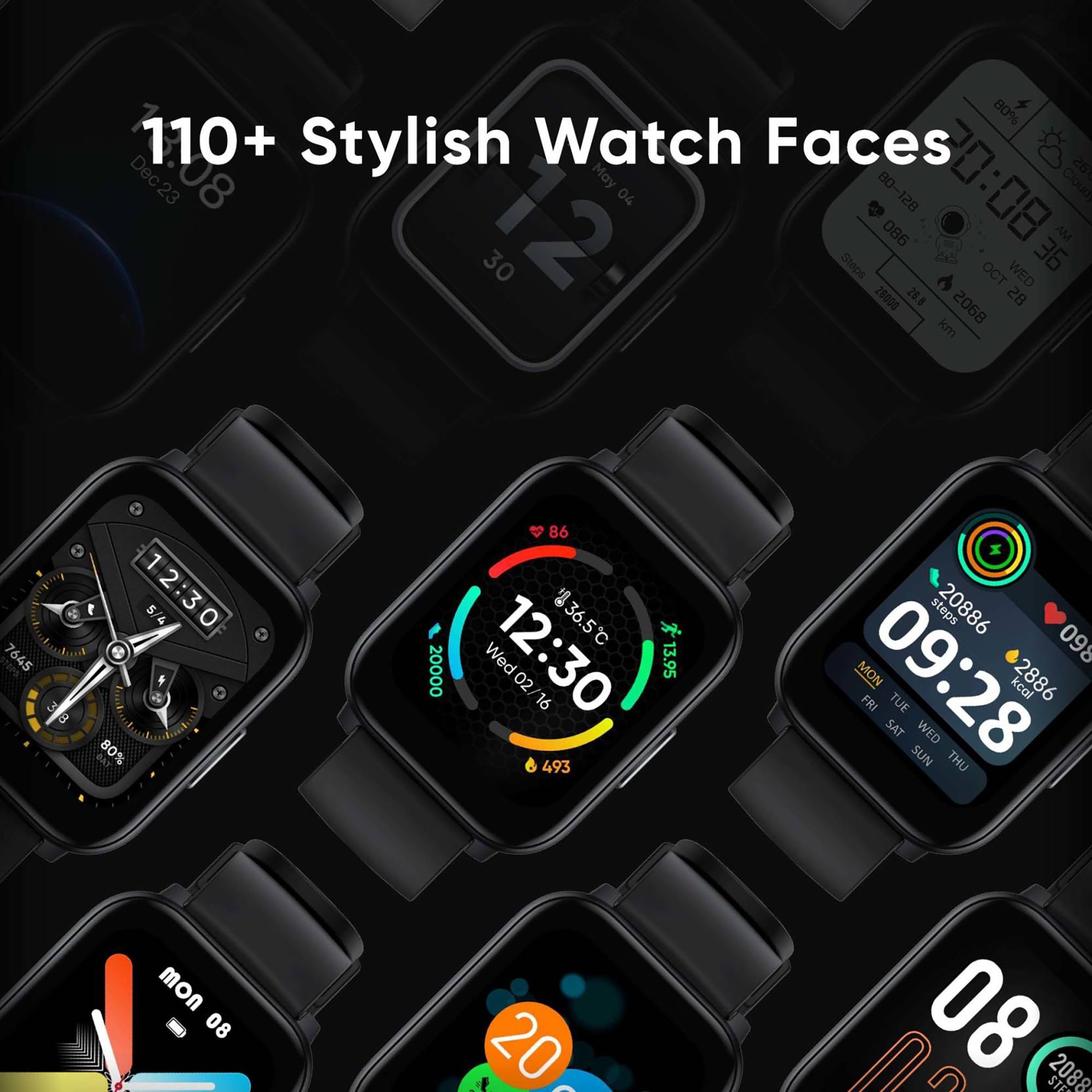 realme TechLife Watch S100 Smartwatch with Activity Tracker (43mm TFT Display, IP68 Water Resistant, Black Strap)_12