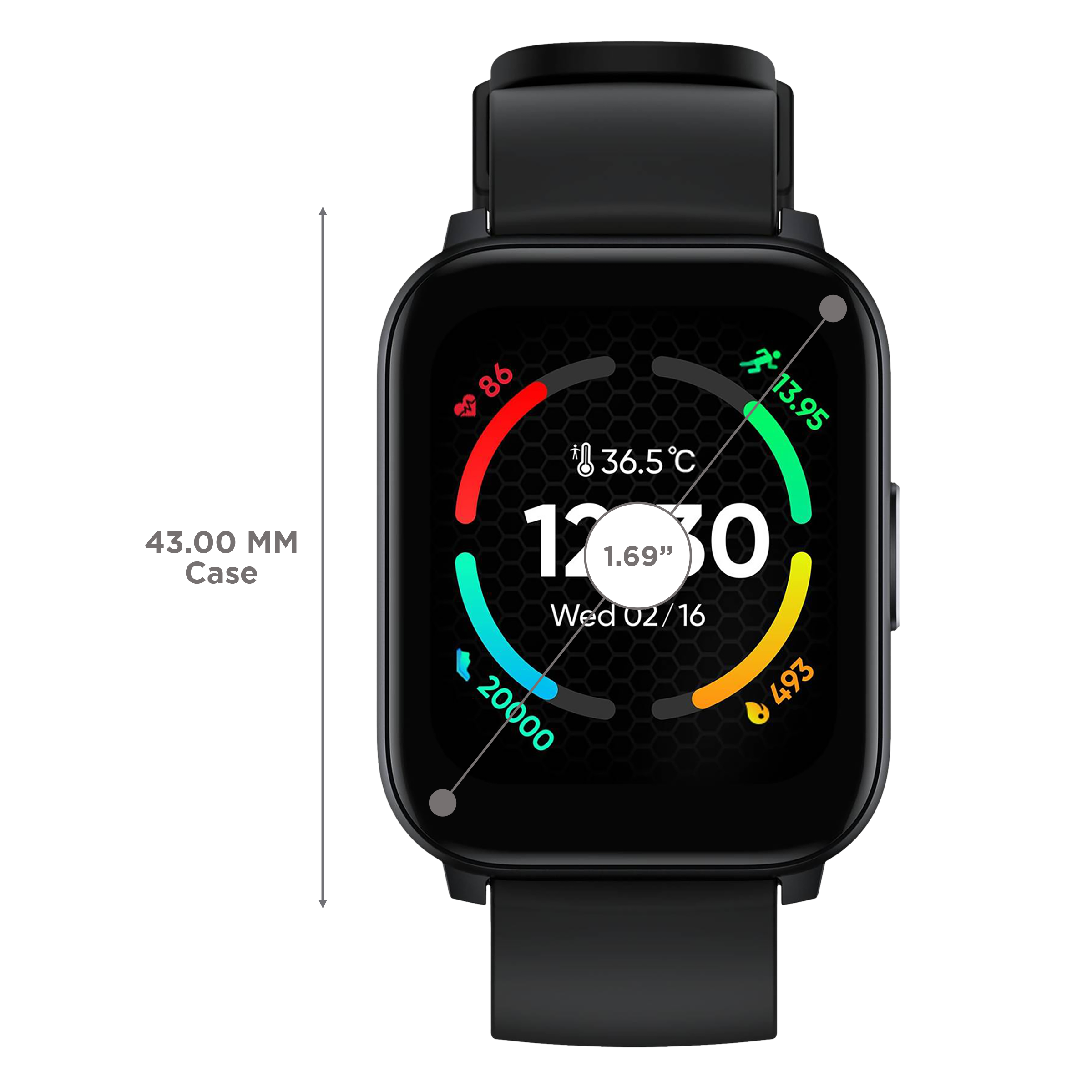 realme TechLife Watch S100 Smartwatch with Activity Tracker (43mm TFT Display, IP68 Water Resistant, Black Strap)_3