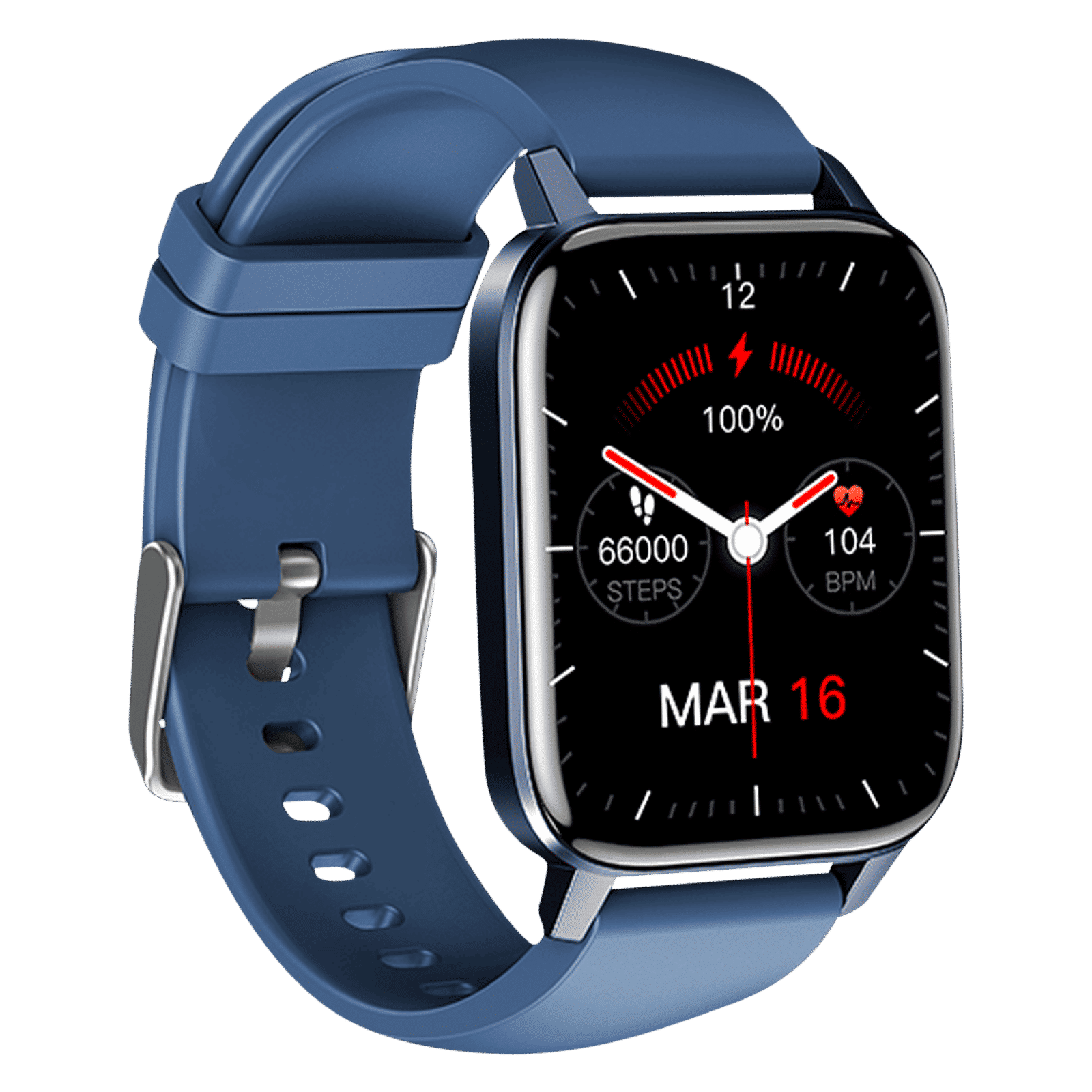 in base Urban Fit X Smartwatch with Activity Tracker (42.9mm LCD Display, IP68 Water Resistant, Blue Strap)_5