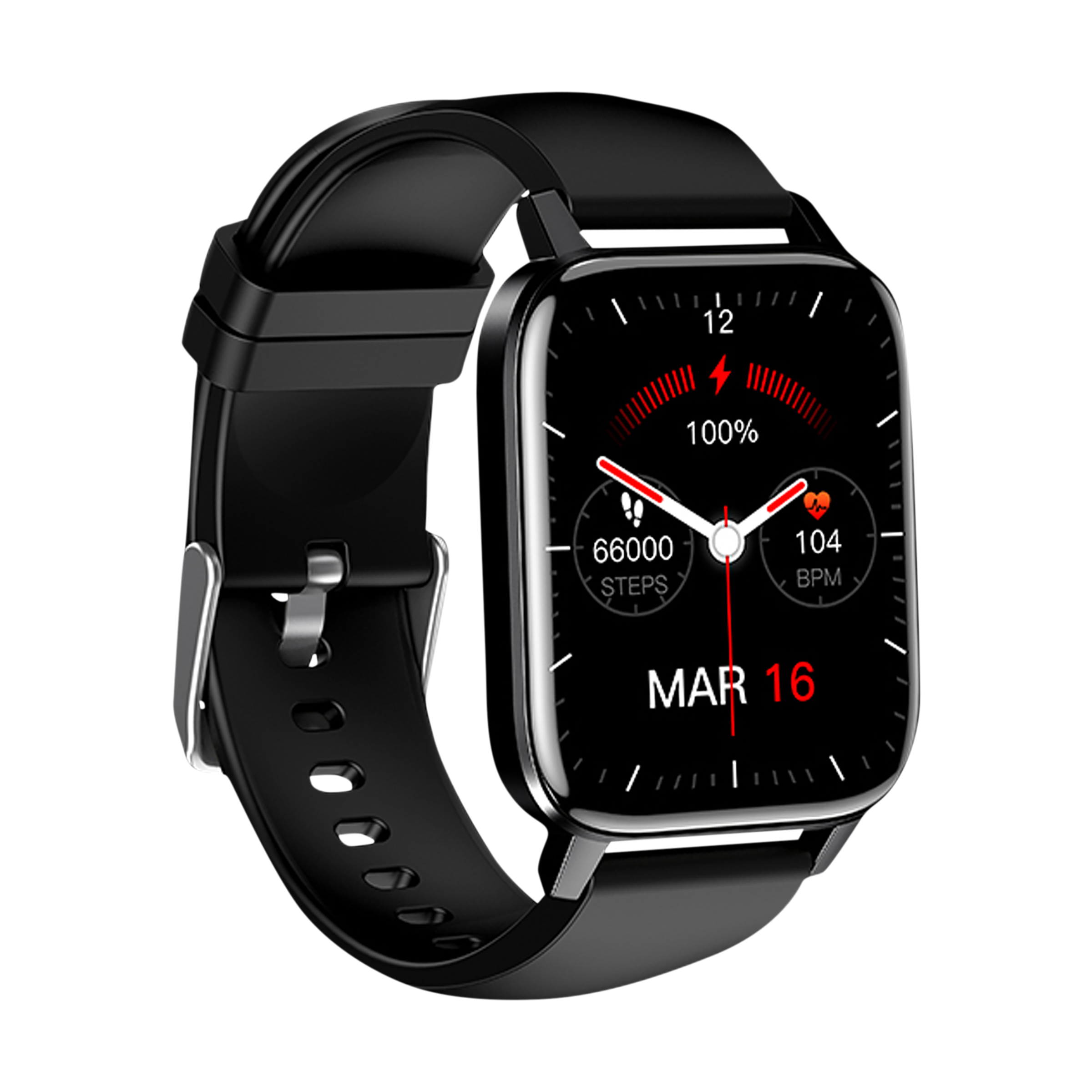 in base Urban Fit X Smartwatch with Activity Tracker (42.9mm LCD Display, IP68 Water Resistant, Black Strap)_5