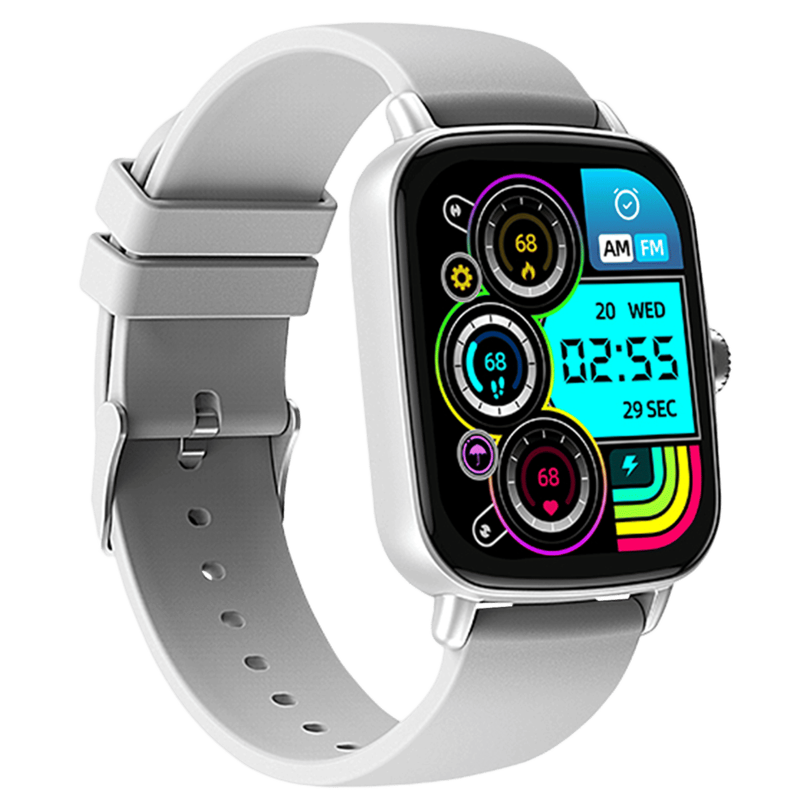 in base Urban LYF M Smartwatch with Activity Tracker (42.92mm IPS Display, IPX67 Water Resistant, Grey Strap)_5