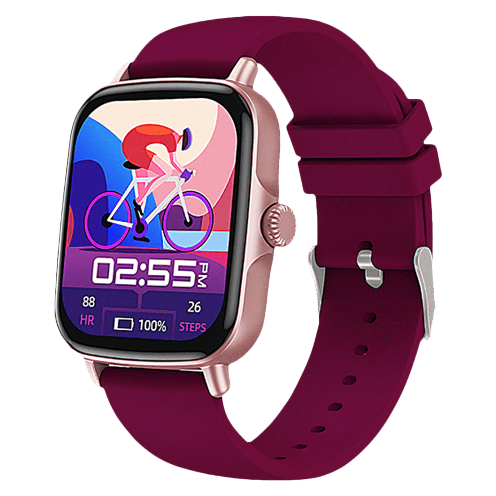 in base Urban LYF M Smartwatch with Bluetooth Calling (42.92mm IPS Display, IPX67 Water Resistant, Purple Strap)_4