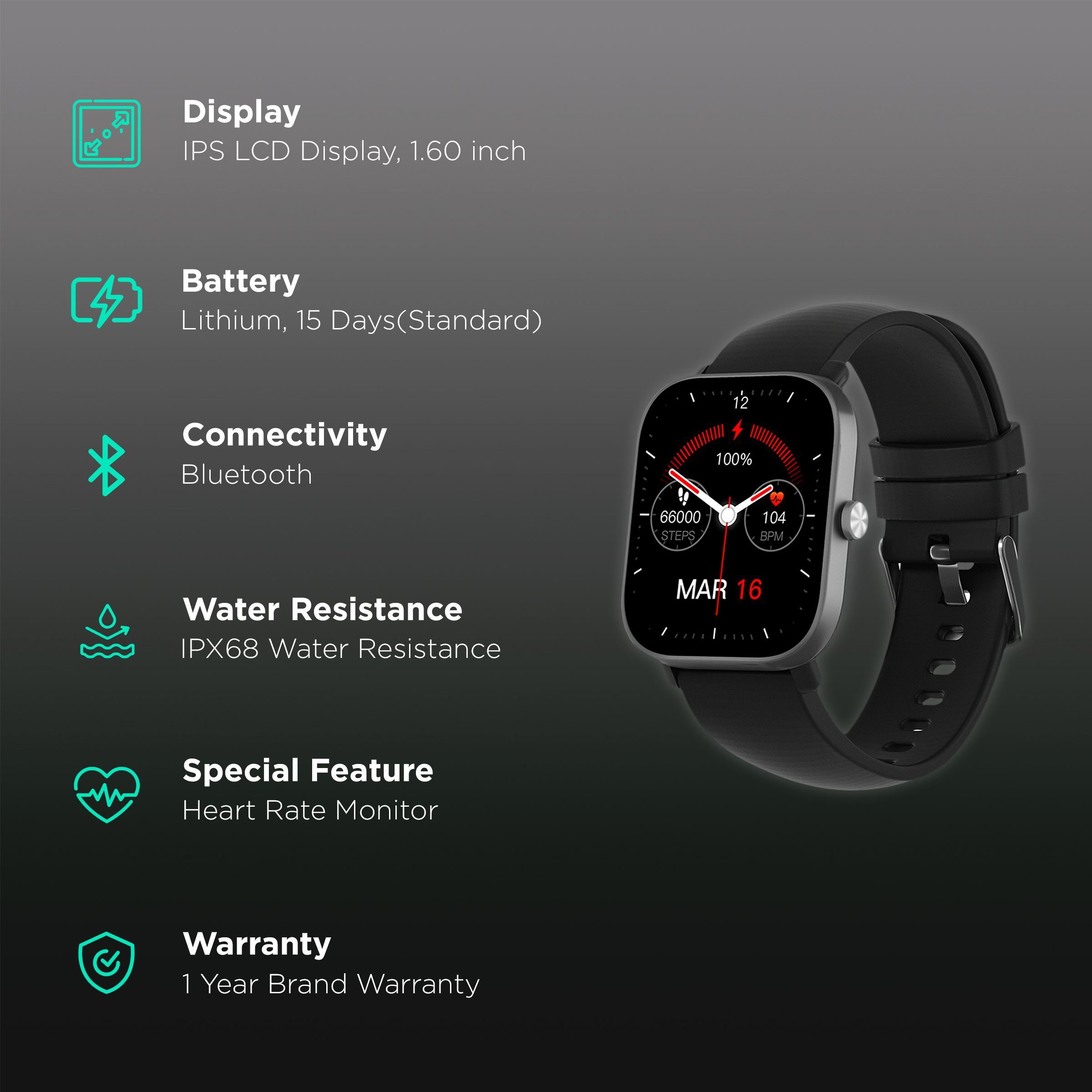 in base Urban Lite X Smartwatch with Activity Tracker (40.64mm IPS LCD Display, IPX68 Water Resistant, Black Strap) in base Urban Lite X Smartwatch with Activity Tracker (40.64mm IPS LCD Display, IPX68 Water Resistant, Black Strap)_2