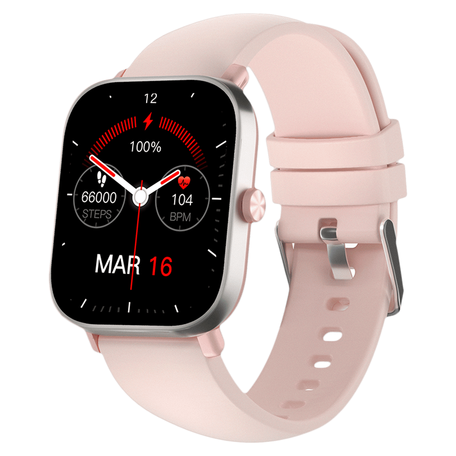 in base Urban Lite X Smartwatch with Activity Tracker (40.64mm IPS LCD Display, IPX68 Water Resistant, Pink Strap)_4