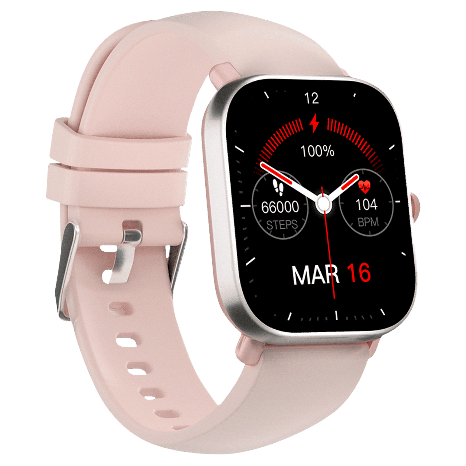 in base Urban Lite X Smartwatch with Activity Tracker (40.64mm IPS LCD Display, IPX68 Water Resistant, Pink Strap)_5