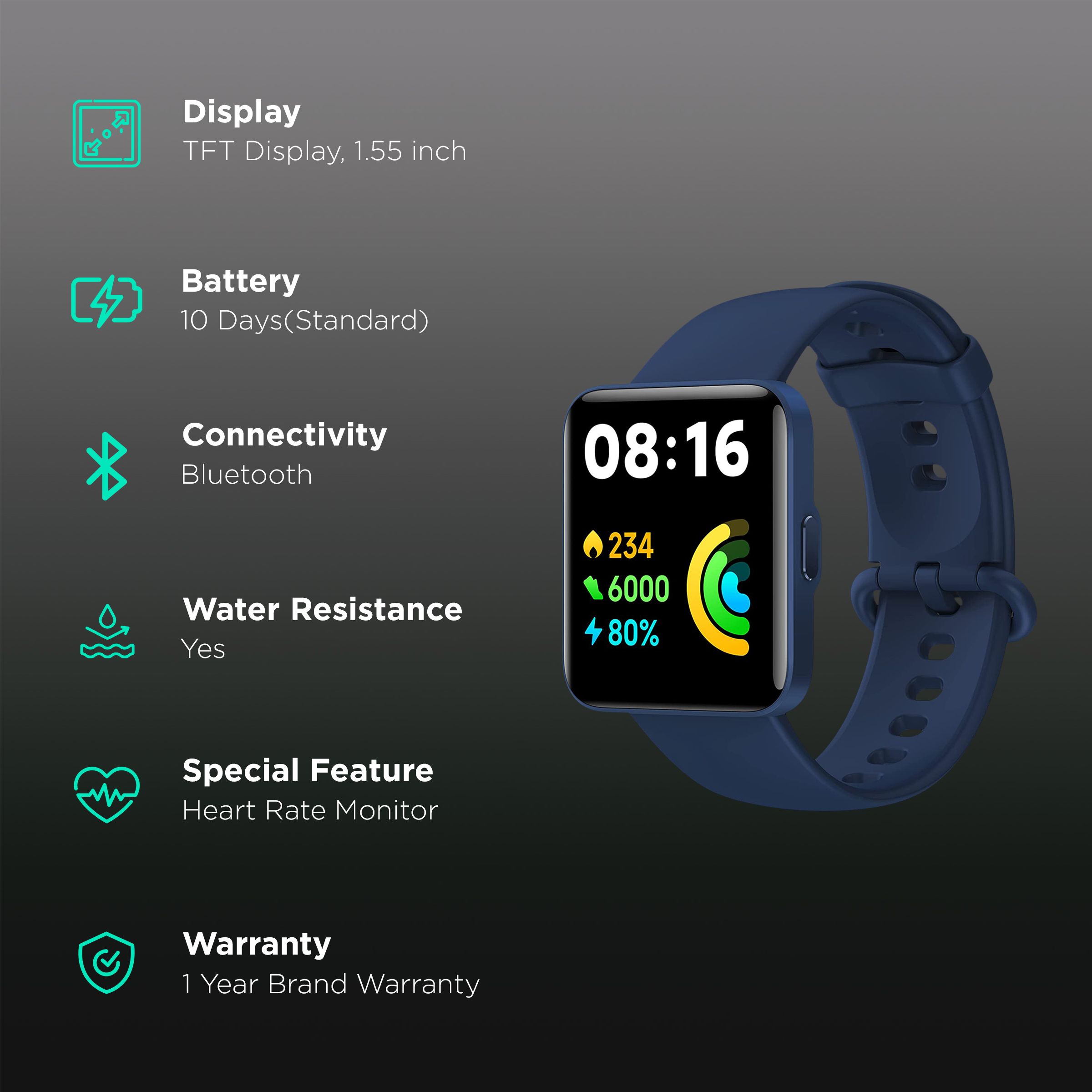 Redmi Watch 2 Lite Smartwatch with Activity Tracker (39.4mm TFT Display, 5 ATM Water Resistant, Blue Strap) Redmi Watch 2 Lite Smartwatch with Activity Tracker (39.4mm TFT Display, 5 ATM Water Resistant, Blue Strap)_2