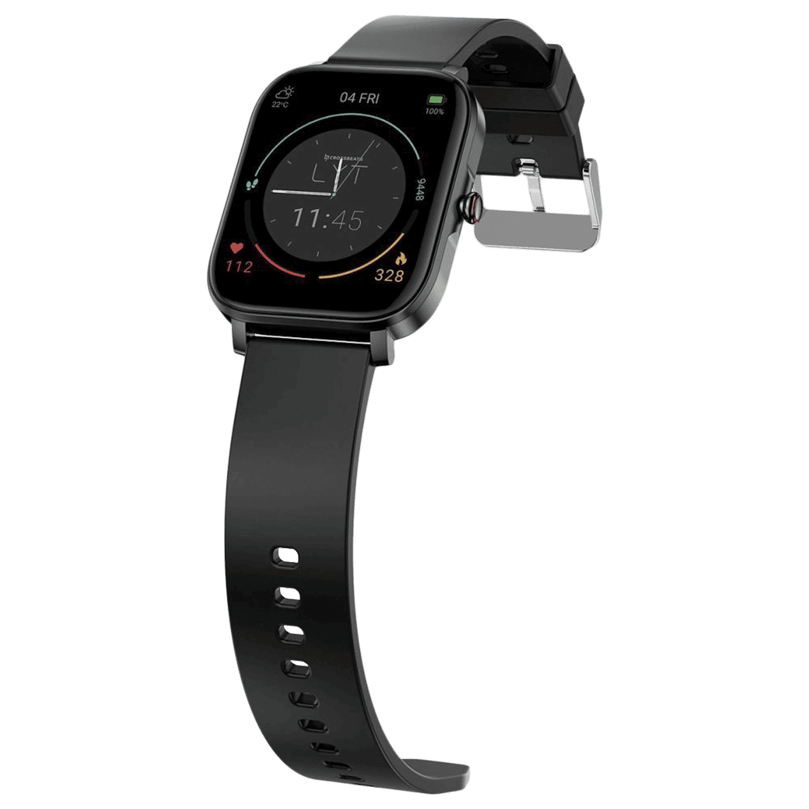 CROSSBEATS Ignite LYT Smartwatch with Activity Tracker (42.92mm 2.5D Double-Curved IPS Display, IP68 Water Resistant, Carbon Black Strap)_6