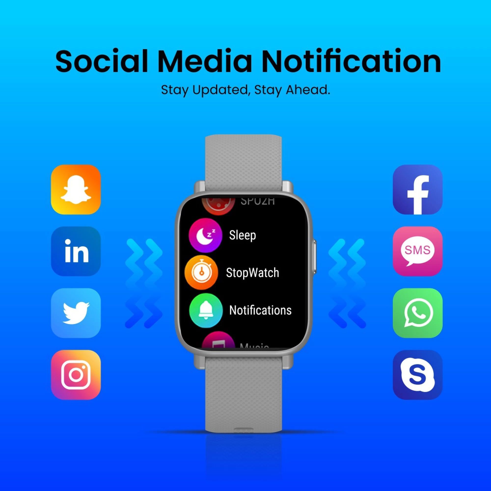 PORTRONICS Kronos X1 Smartwatch with Activity Tracker (43.18mm Digital Display, IP67 Water Resistant, Grey Strap)_8