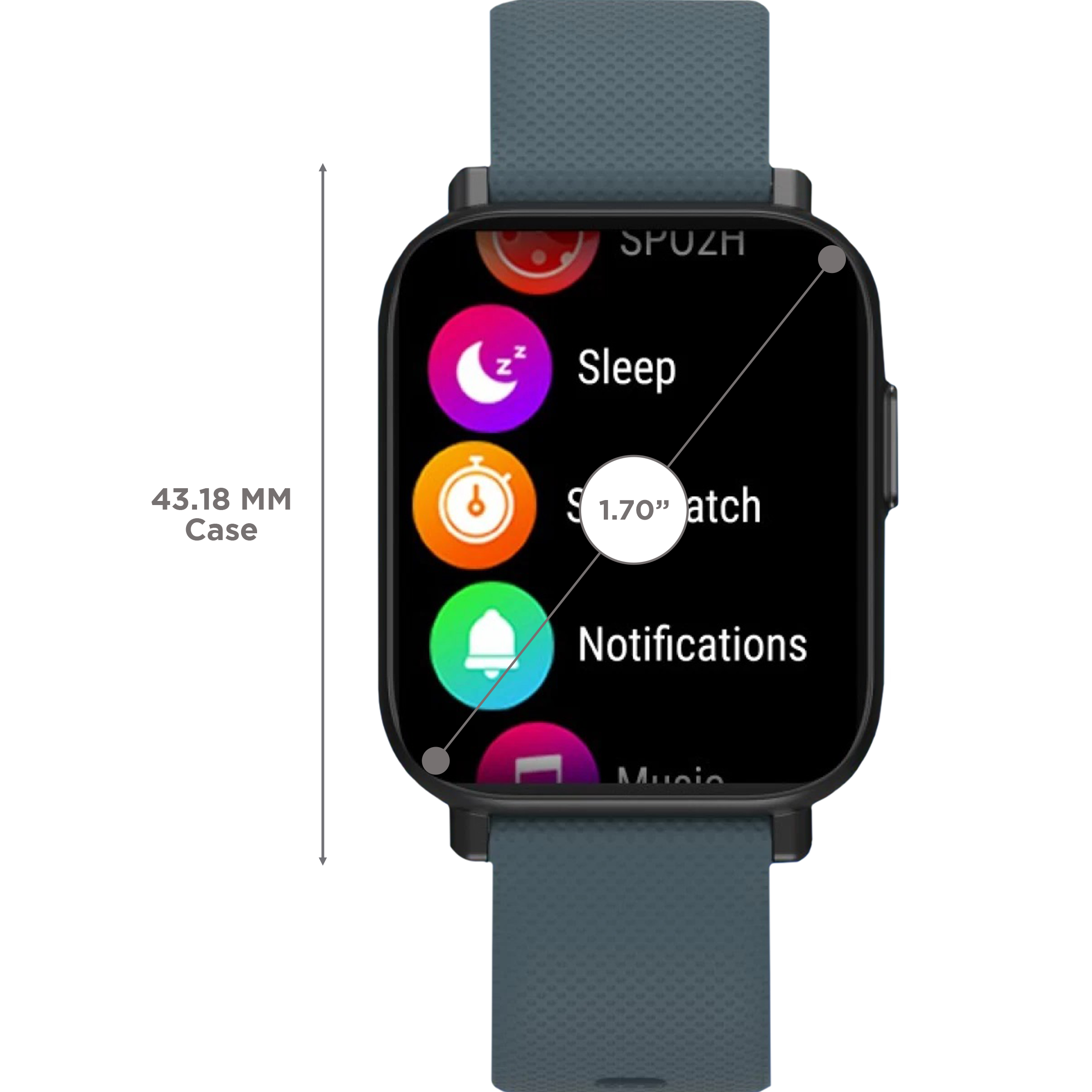 PORTRONICS Kronos X1 Smartwatch with Activity Tracker (43.18mm Digital Display, IP67 Water Resistant, Green Strap) PORTRONICS Kronos X1 Smartwatch with Activity Tracker (43.18mm Digital Display, IP67 Water Resistant, Green Strap)_3