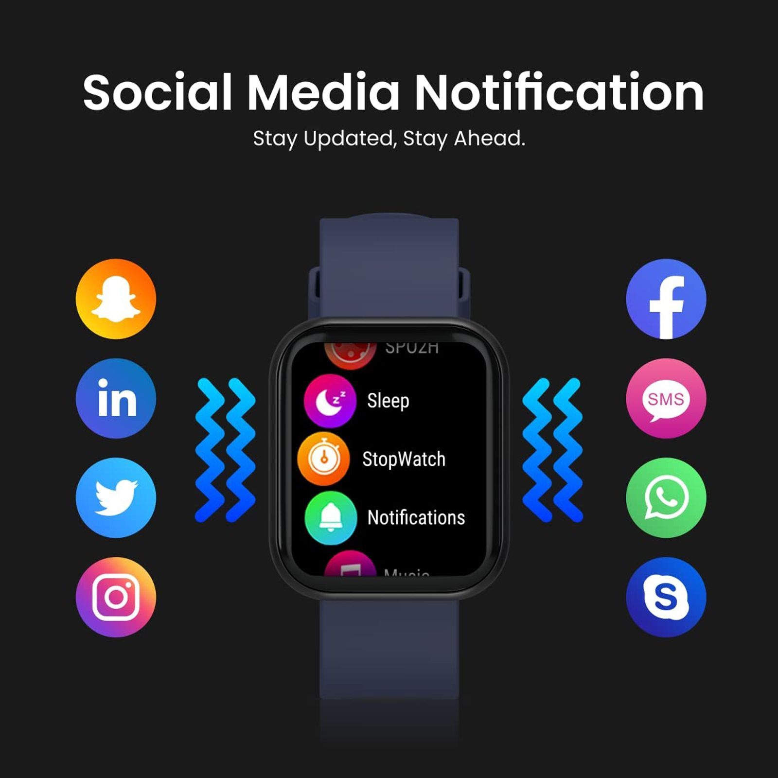 PORTRONICS Kronos X2 Smartwatch with Activity Tracker (33mm Full Touch Display, IP67 Water Resistant, Blue Strap) PORTRONICS Kronos X2 Smartwatch with Activity Tracker (33mm Full Touch Display, IP67 Water Resistant, Blue Strap)_5