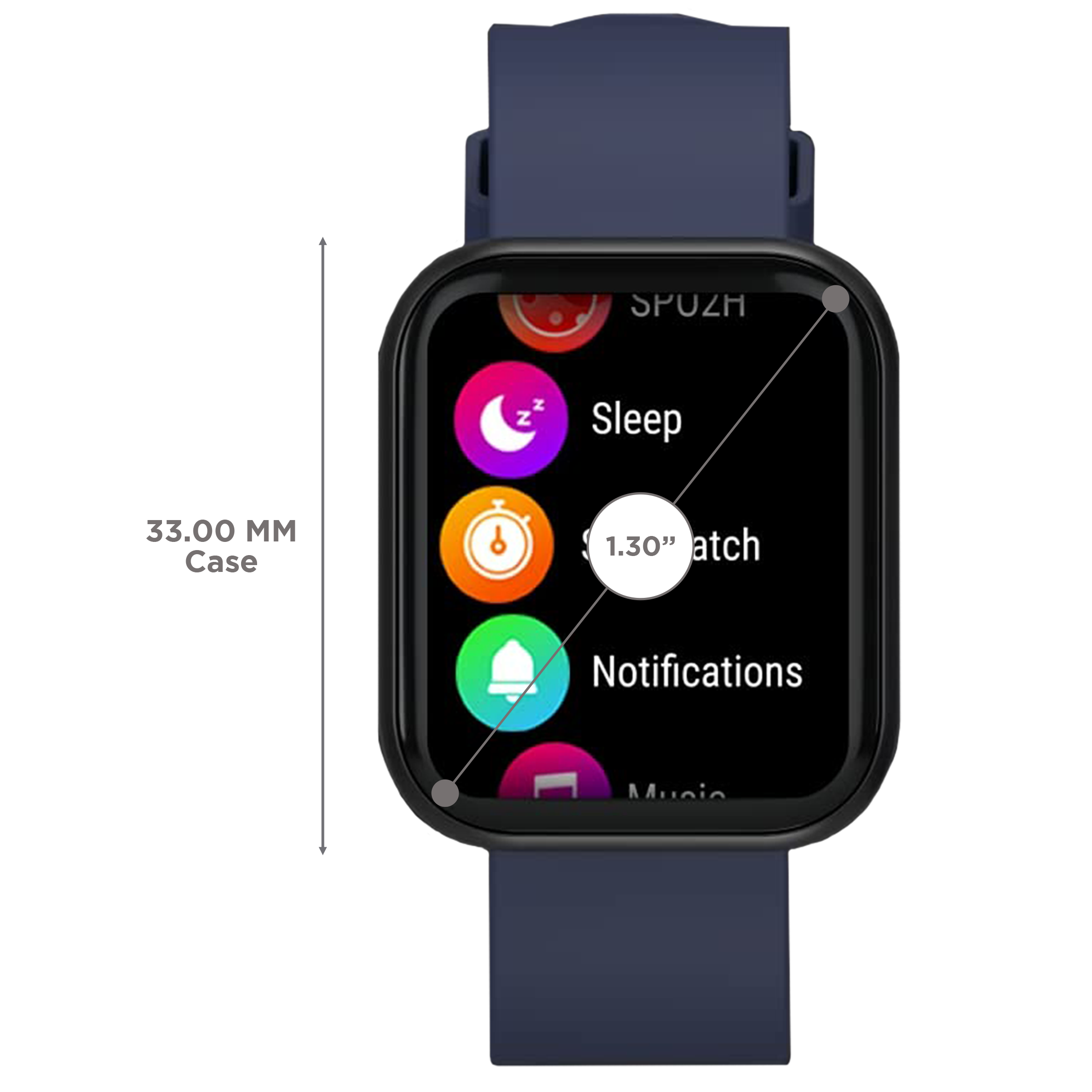 PORTRONICS Kronos X2 Smartwatch with Activity Tracker (33mm Full Touch Display, IP67 Water Resistant, Blue Strap) PORTRONICS Kronos X2 Smartwatch with Activity Tracker (33mm Full Touch Display, IP67 Water Resistant, Blue Strap)_3