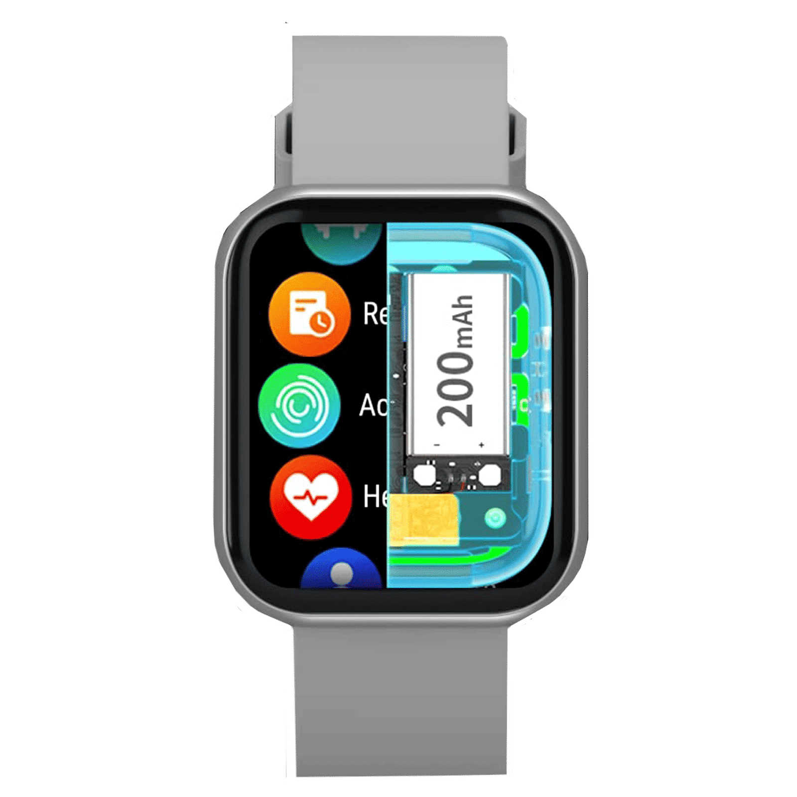 PORTRONICS Kronos X2 Smartwatch with Activity Tracker (33.02mm Full Touch Display, IP67 Water Resistant, Grey Strap) PORTRONICS Kronos X2 Smartwatch with Activity Tracker (33.02mm Full Touch Display, IP67 Water Resistant, Grey Strap)_1