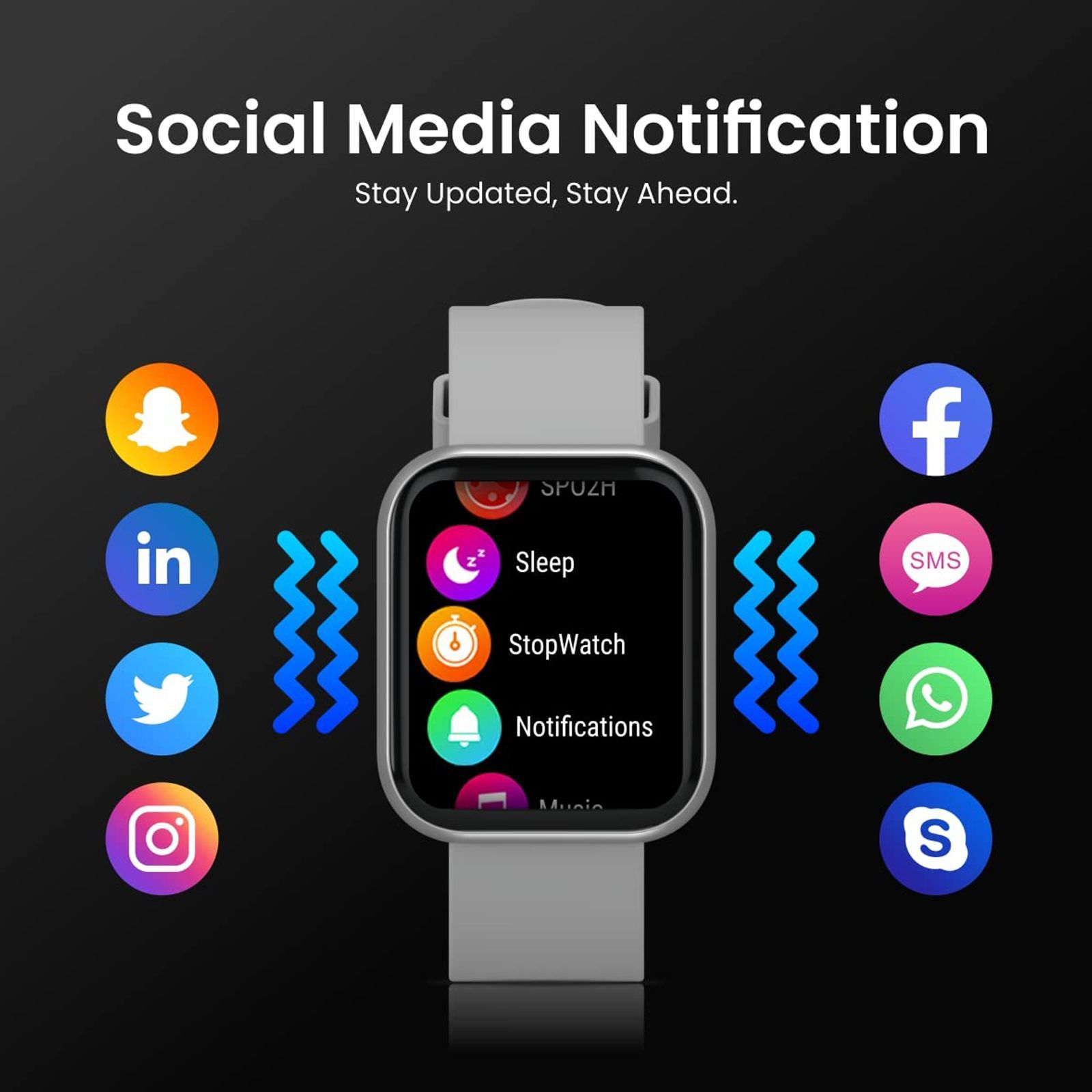 PORTRONICS Kronos X2 Smartwatch with Activity Tracker (33.02mm Full Touch Display, IP67 Water Resistant, Grey Strap) PORTRONICS Kronos X2 Smartwatch with Activity Tracker (33.02mm Full Touch Display, IP67 Water Resistant, Grey Strap)_7