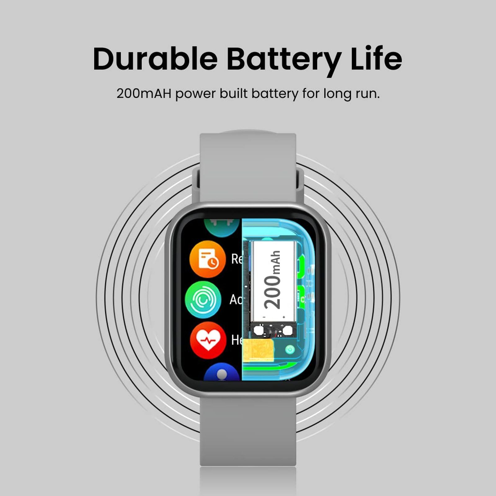 PORTRONICS Kronos X2 Smartwatch with Activity Tracker (33.02mm Full Touch Display, IP67 Water Resistant, Grey Strap) PORTRONICS Kronos X2 Smartwatch with Activity Tracker (33.02mm Full Touch Display, IP67 Water Resistant, Grey Strap)_9