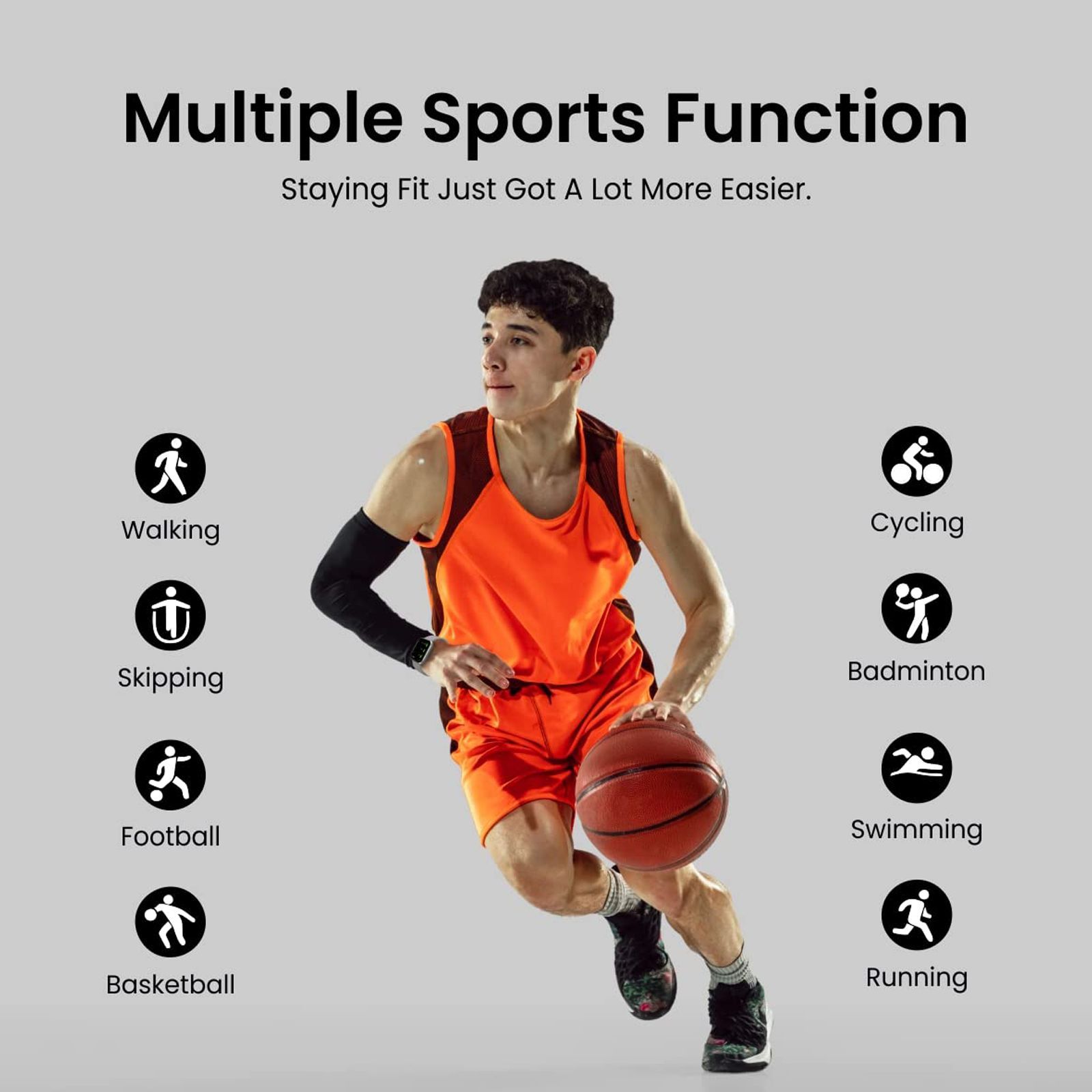 PORTRONICS Kronos X2 Smartwatch with Activity Tracker (33.02mm Full Touch Display, IP67 Water Resistant, Grey Strap) PORTRONICS Kronos X2 Smartwatch with Activity Tracker (33.02mm Full Touch Display, IP67 Water Resistant, Grey Strap)_5