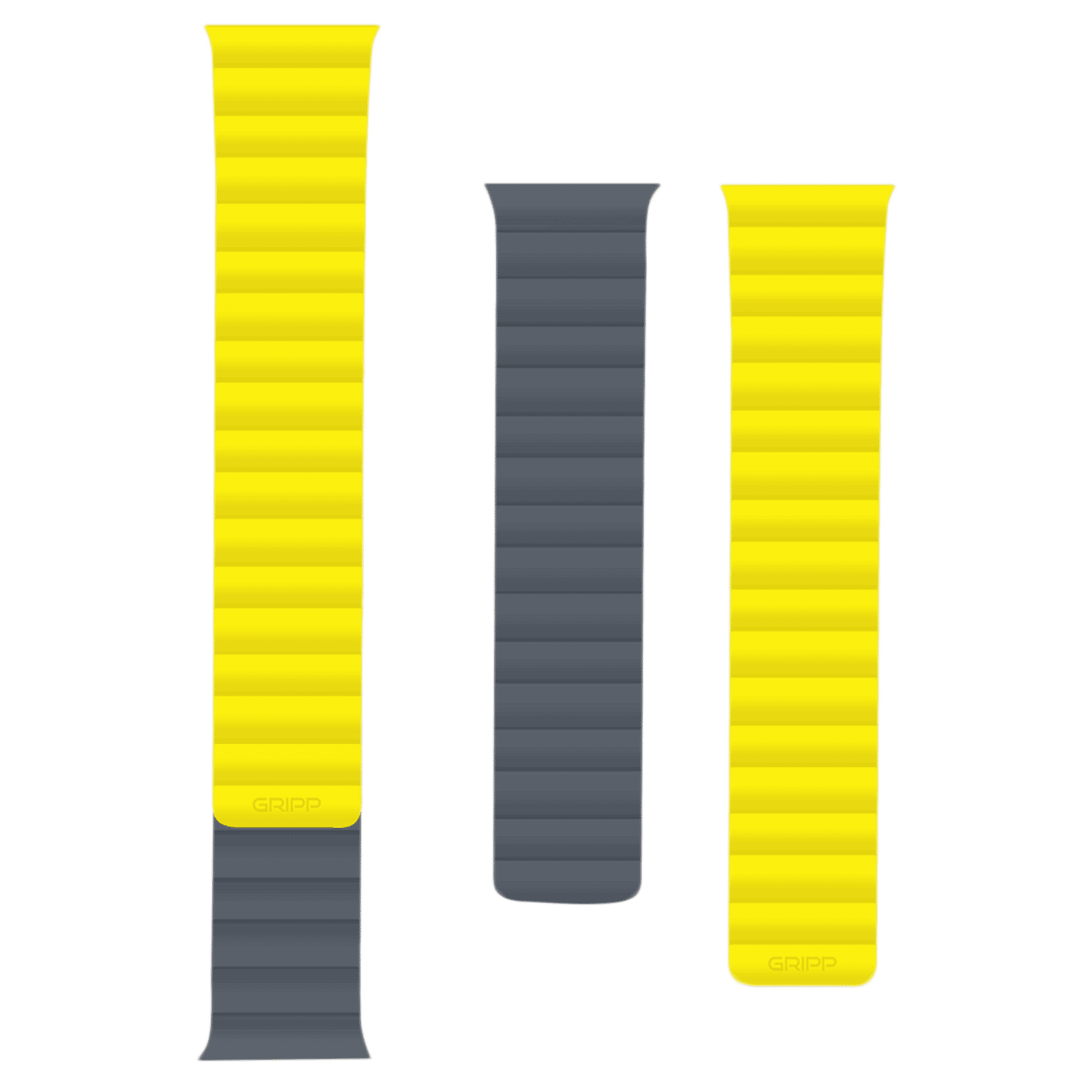 GRIPP Reverser Silicone Magnetic Strap for Apple Watch Ultra 2, Ultra, Watch Series SE, 4, 5, 6, 7, 8, 9 & 10 (44mm / 45mm / 46mm / 49mm) (Perfect Fit, Grey & Yellow)_1