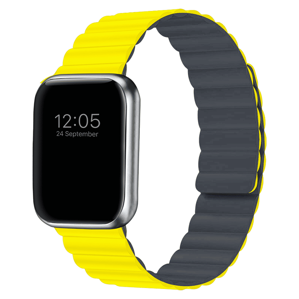 GRIPP Reverser Silicone Magnetic Strap for Apple Watch Ultra 2, Ultra, Watch Series SE, 4, 5, 6, 7, 8, 9 & 10 (44mm / 45mm / 46mm / 49mm) (Perfect Fit, Grey & Yellow)_10