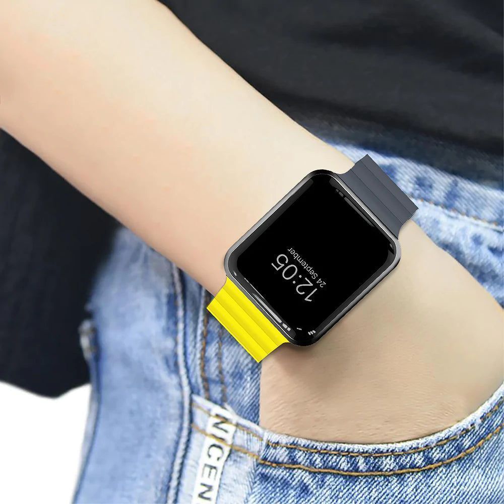 GRIPP Reverser Silicone Magnetic Strap for Apple Watch Ultra 2, Ultra, Watch Series SE, 4, 5, 6, 7, 8, 9 & 10 (44mm / 45mm / 46mm / 49mm) (Perfect Fit, Grey & Yellow)_4