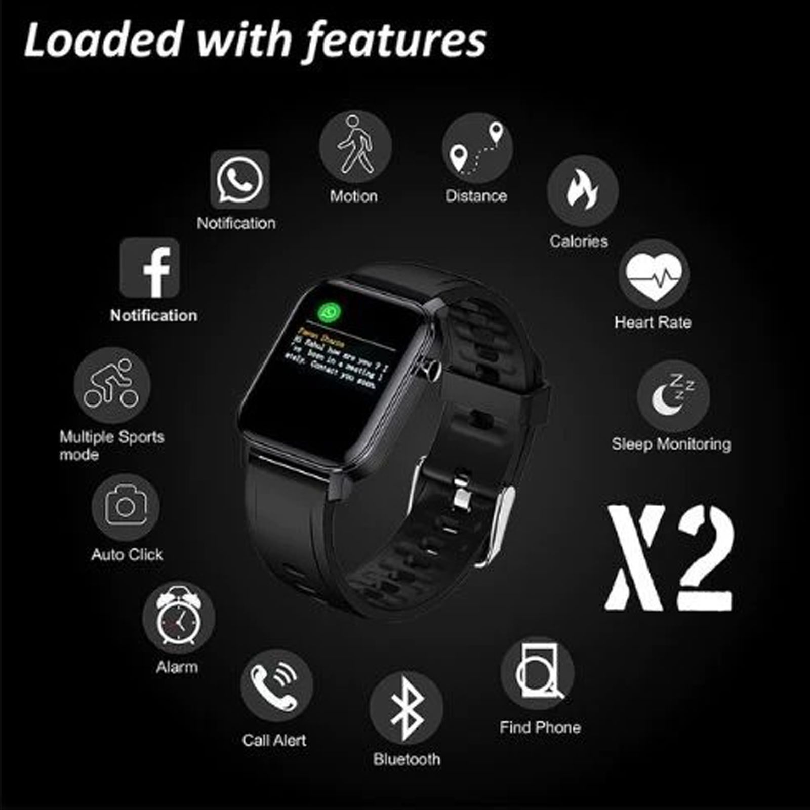 maxima Max Pro X2 Smartwatch with Activity Tracker (35mm TFT IPS Ultra Retina Display, IP68 Water Resistant, Black Strap)_9