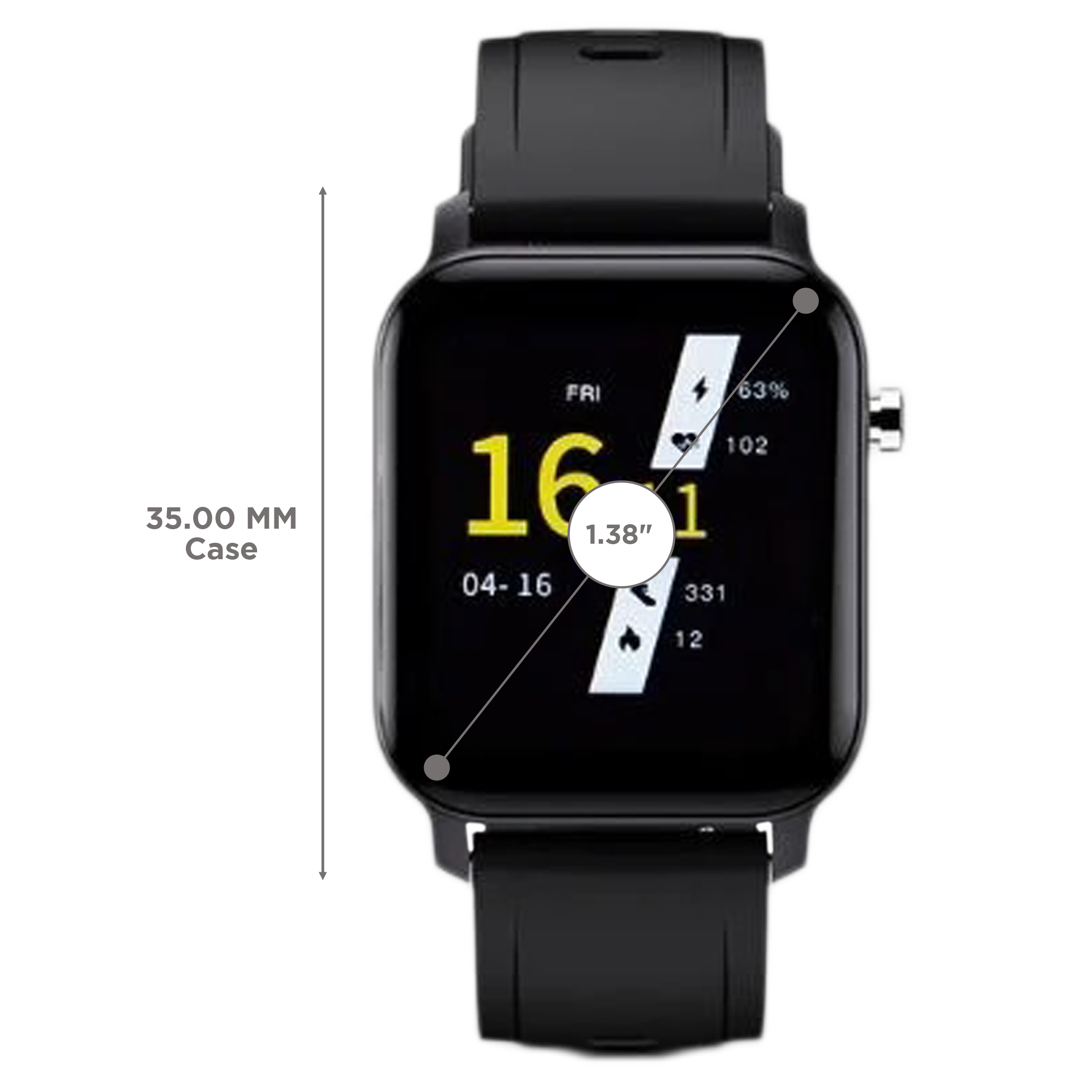 maxima Max Pro X2 Smartwatch with Activity Tracker (35mm TFT IPS Ultra Retina Display, IP68 Water Resistant, Black Strap)_3