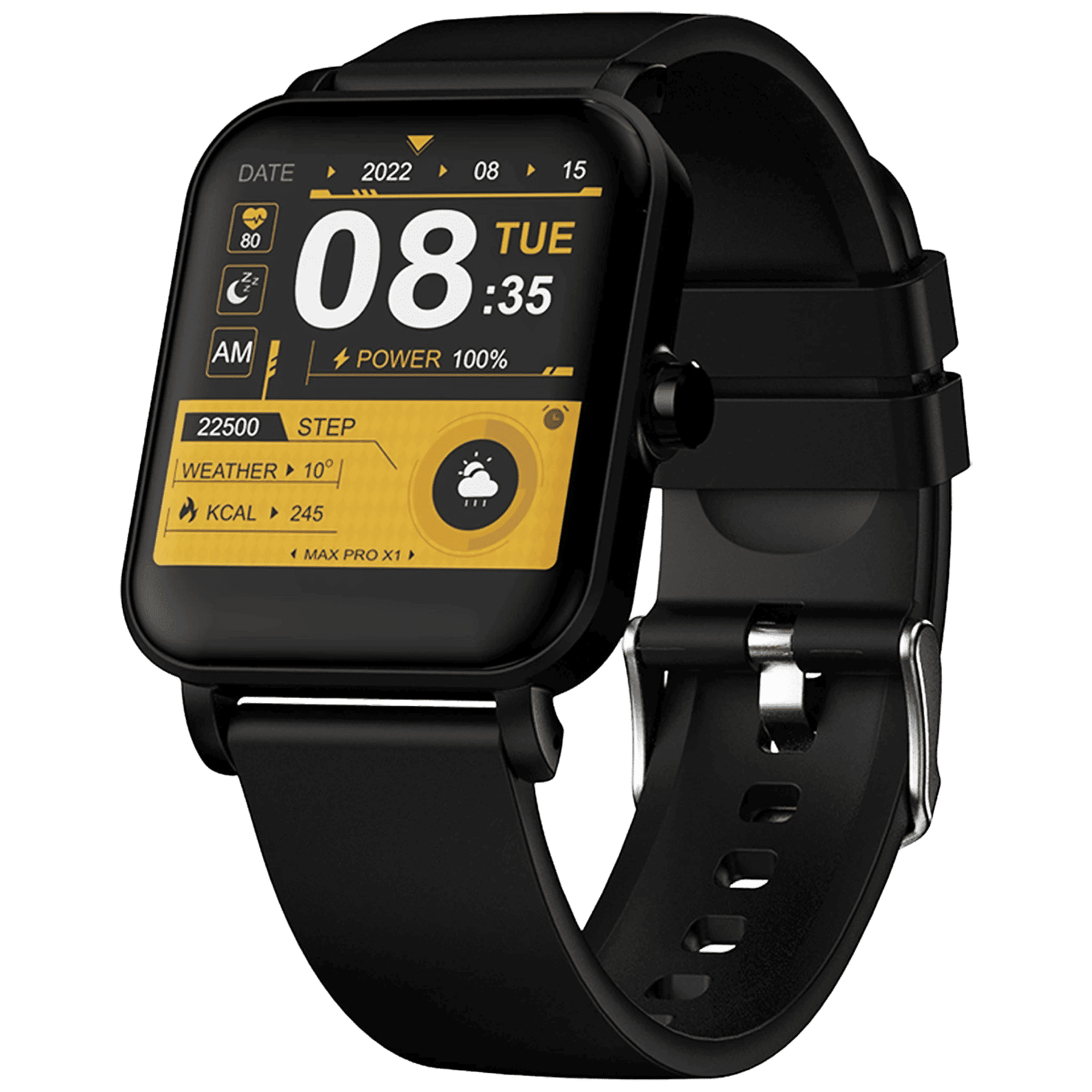 maxima Max Pro X1 Smartwatch with Activity Tracker (35mm IPS TFT Display, 3ATM Water Resistant, Midnight Black Strap)_8