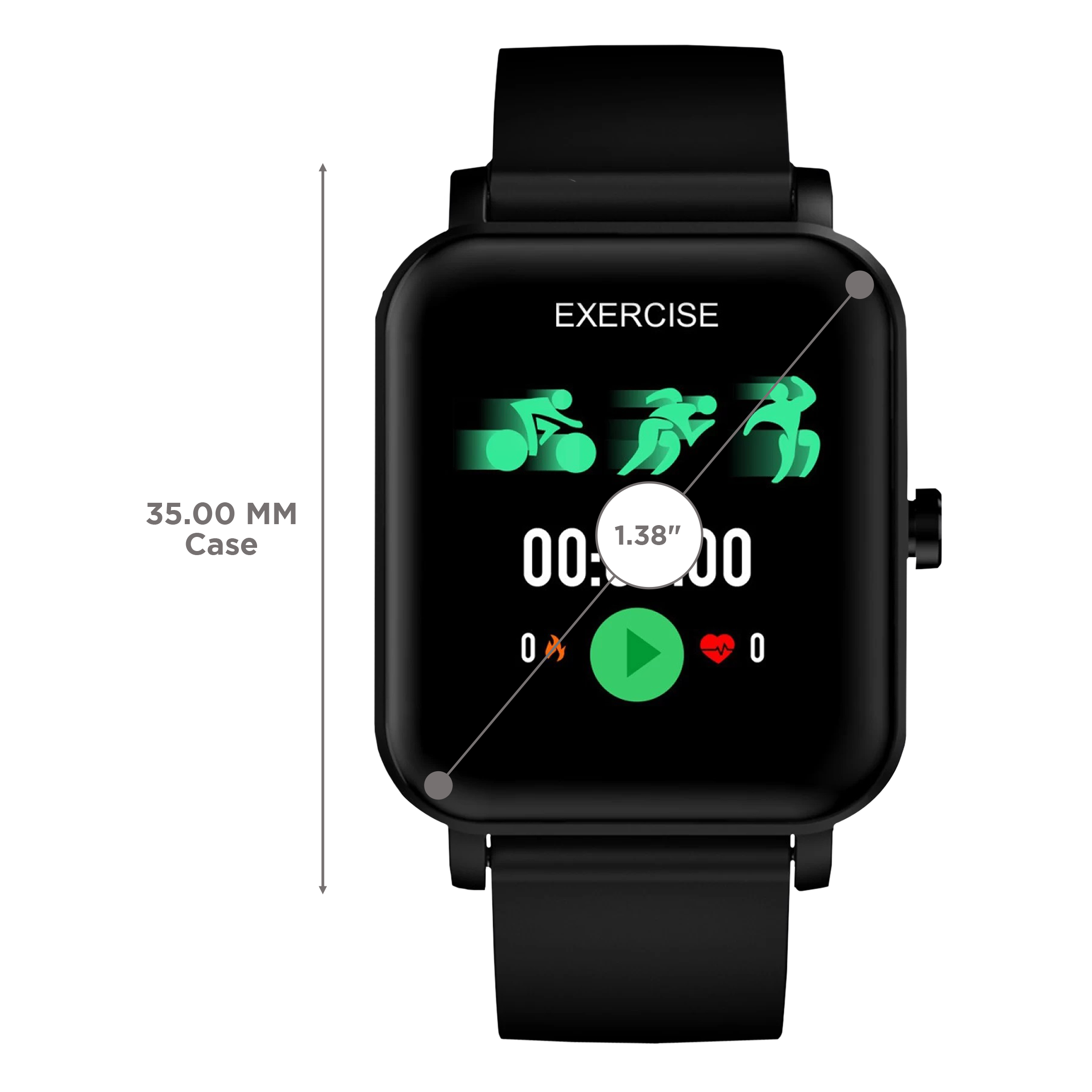 maxima Max Pro X1 Smartwatch with Activity Tracker (35mm IPS TFT Display, 3ATM Water Resistant, Midnight Black Strap)_3