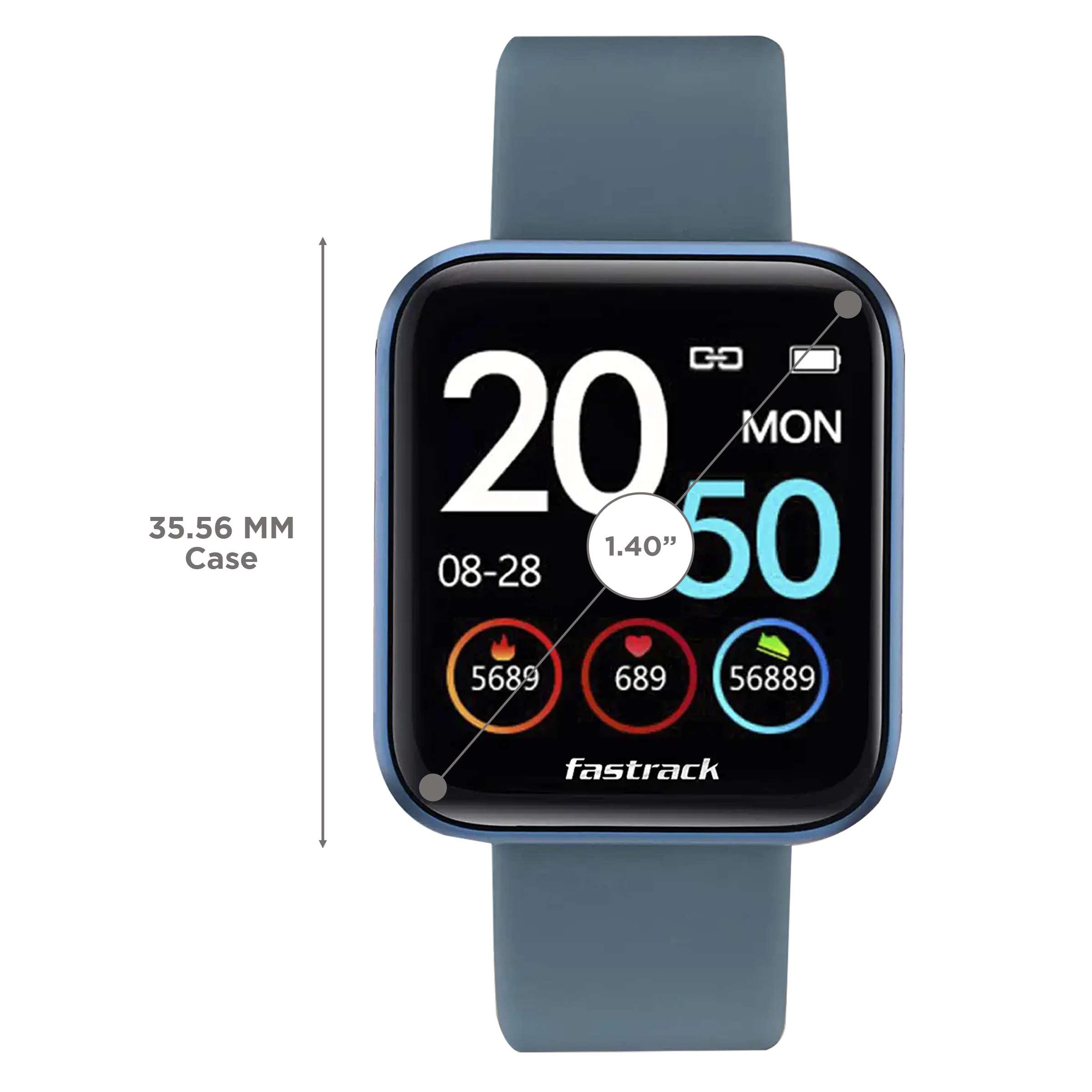 fastrack Reflex Slay Smartwatch with Camera & Music Control (35.56mm Ultra Vu Display, Sweat Resistant, Blue Strap) fastrack Reflex Slay Smartwatch with Camera & Music Control (35.56mm Ultra Vu Display, Sweat Resistant, Blue Strap)_3