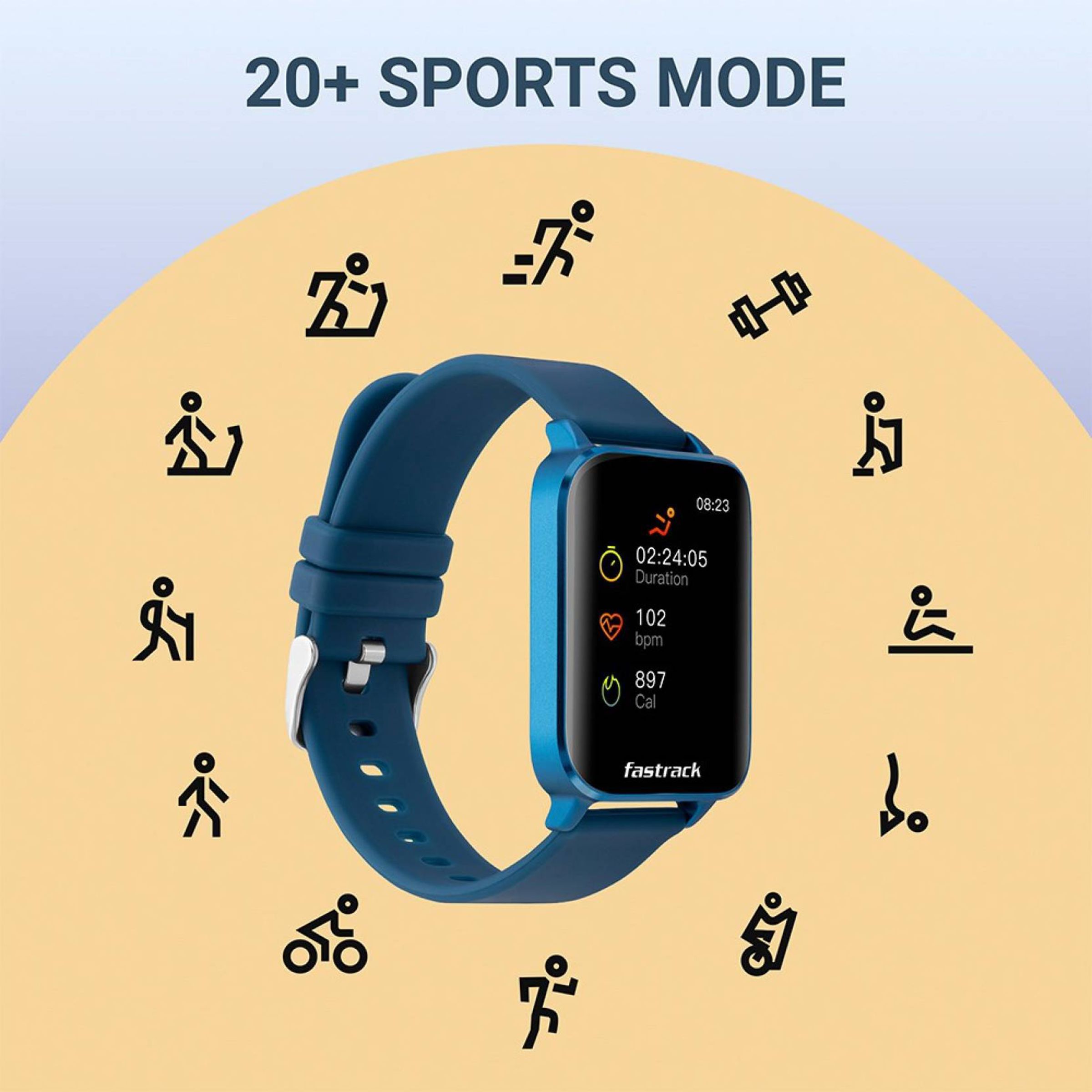 fastrack Reflex Curv Smartwatch with Activity Tracker (42.92mm 2.5D Curved Display, IP68 Water Resistant, Blue Strap)_8