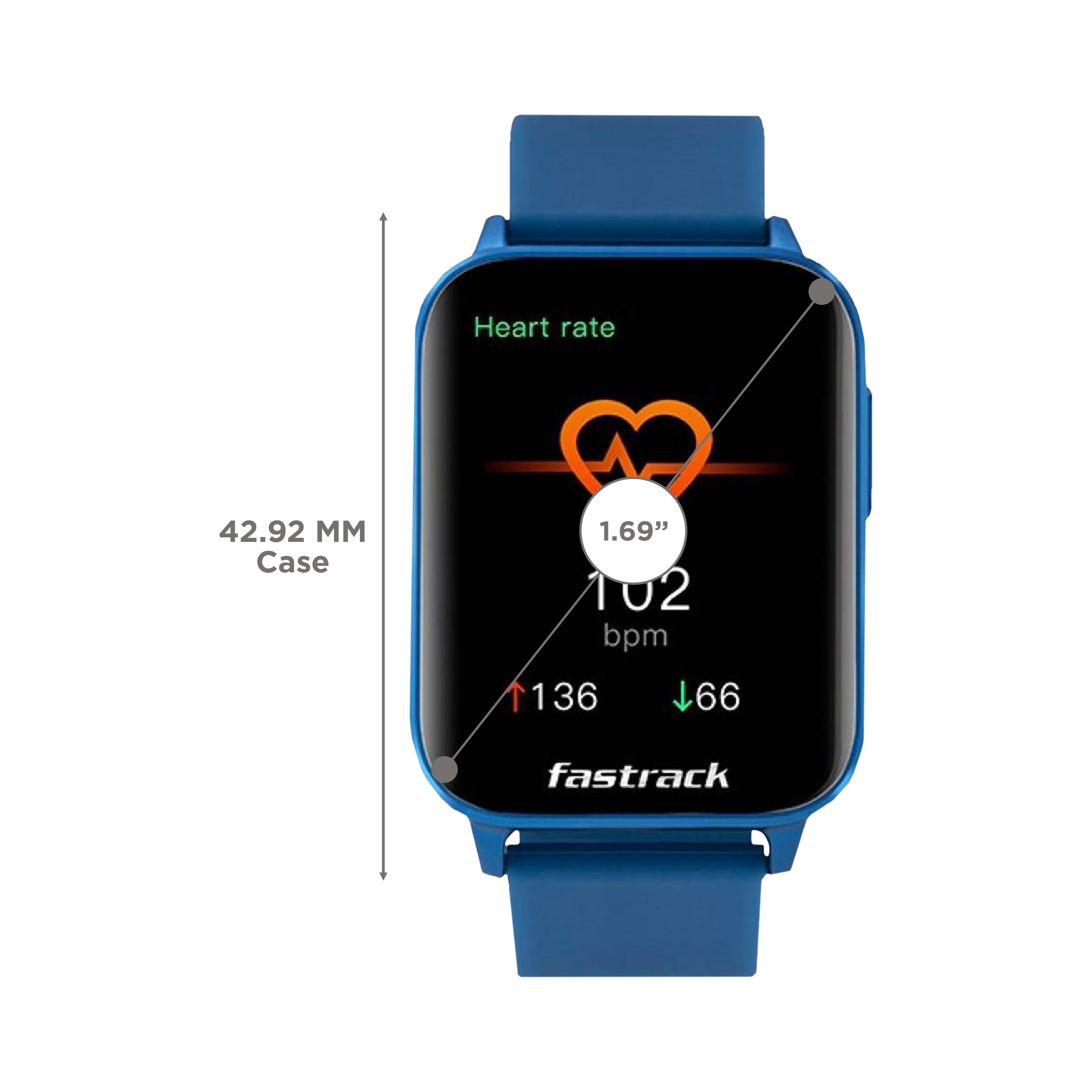 fastrack Reflex Curv Smartwatch with Activity Tracker (42.92mm 2.5D Curved Display, IP68 Water Resistant, Blue Strap)_3