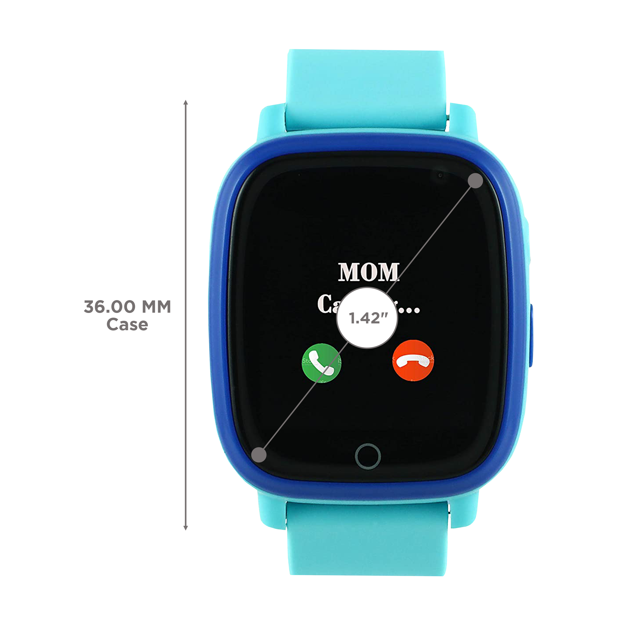 sekyo Carepal Smartwatch with GPS (36mm LED Display, 10 Metre Water Resistant, Blue Strap)_3