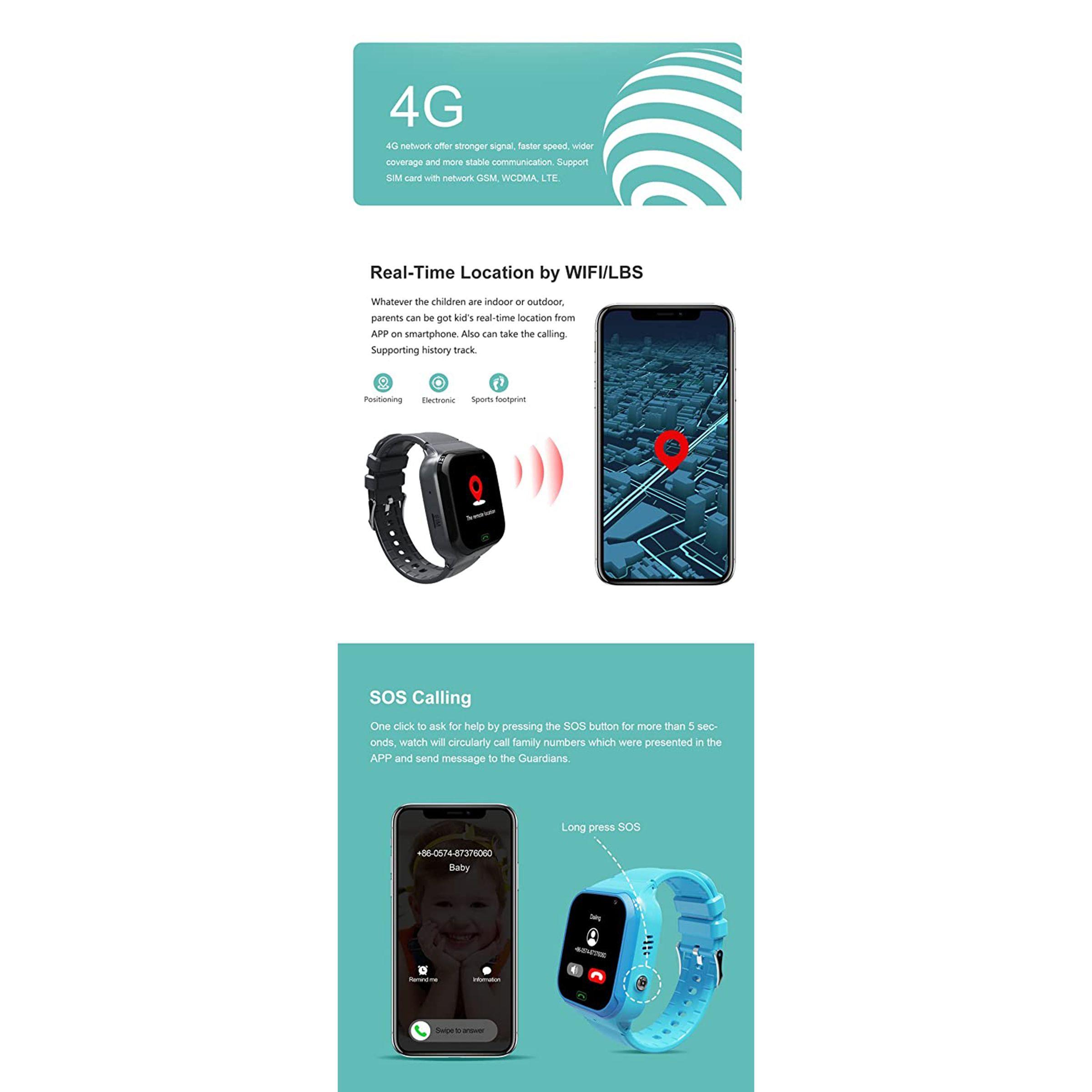 sekyo Secura 4G Lite Smartwatch with Camera Control (36mm LCD Display, Water Resistant, Pink Strap)_10