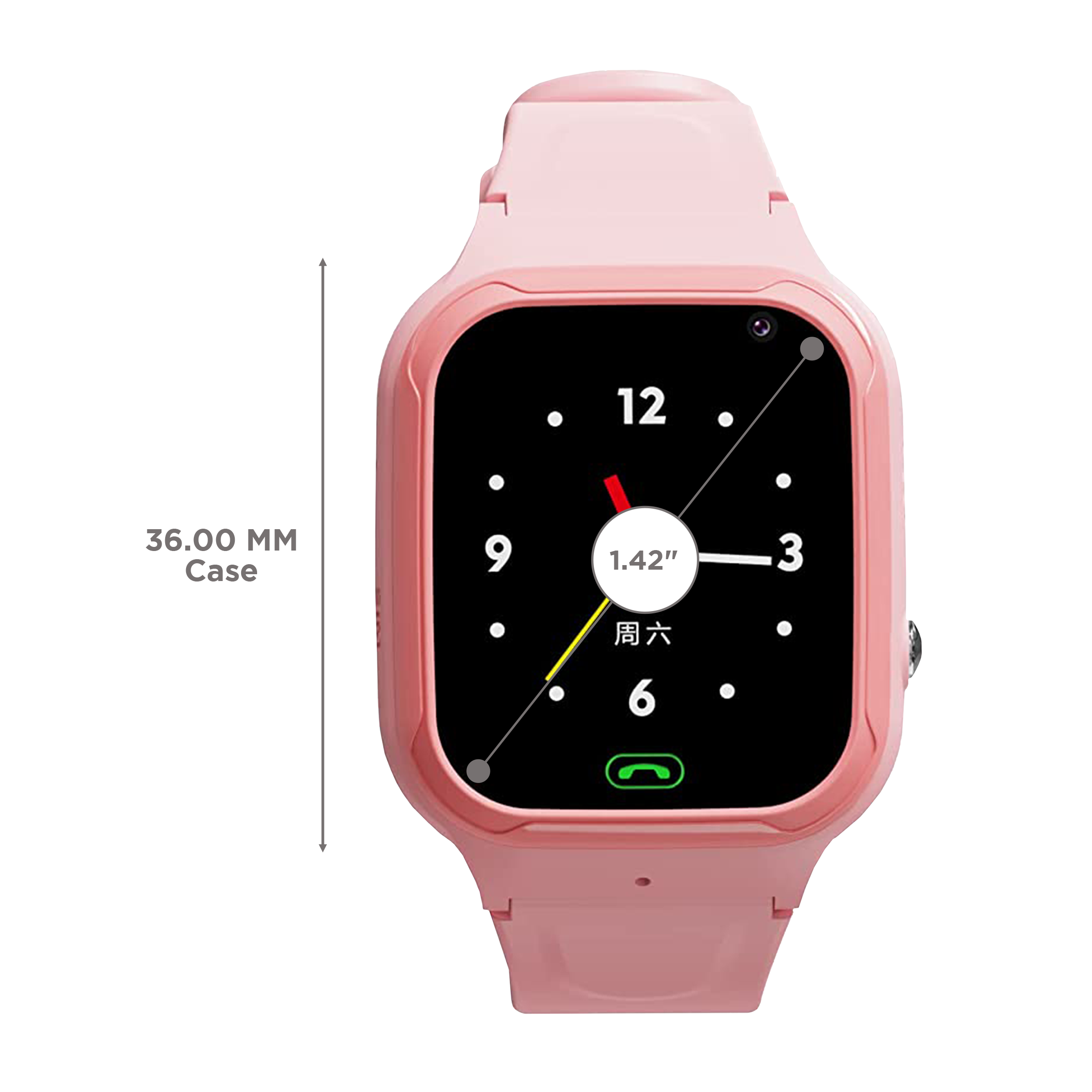 sekyo Secura 4G Lite Smartwatch with Camera Control (36mm LCD Display, Water Resistant, Pink Strap)_3