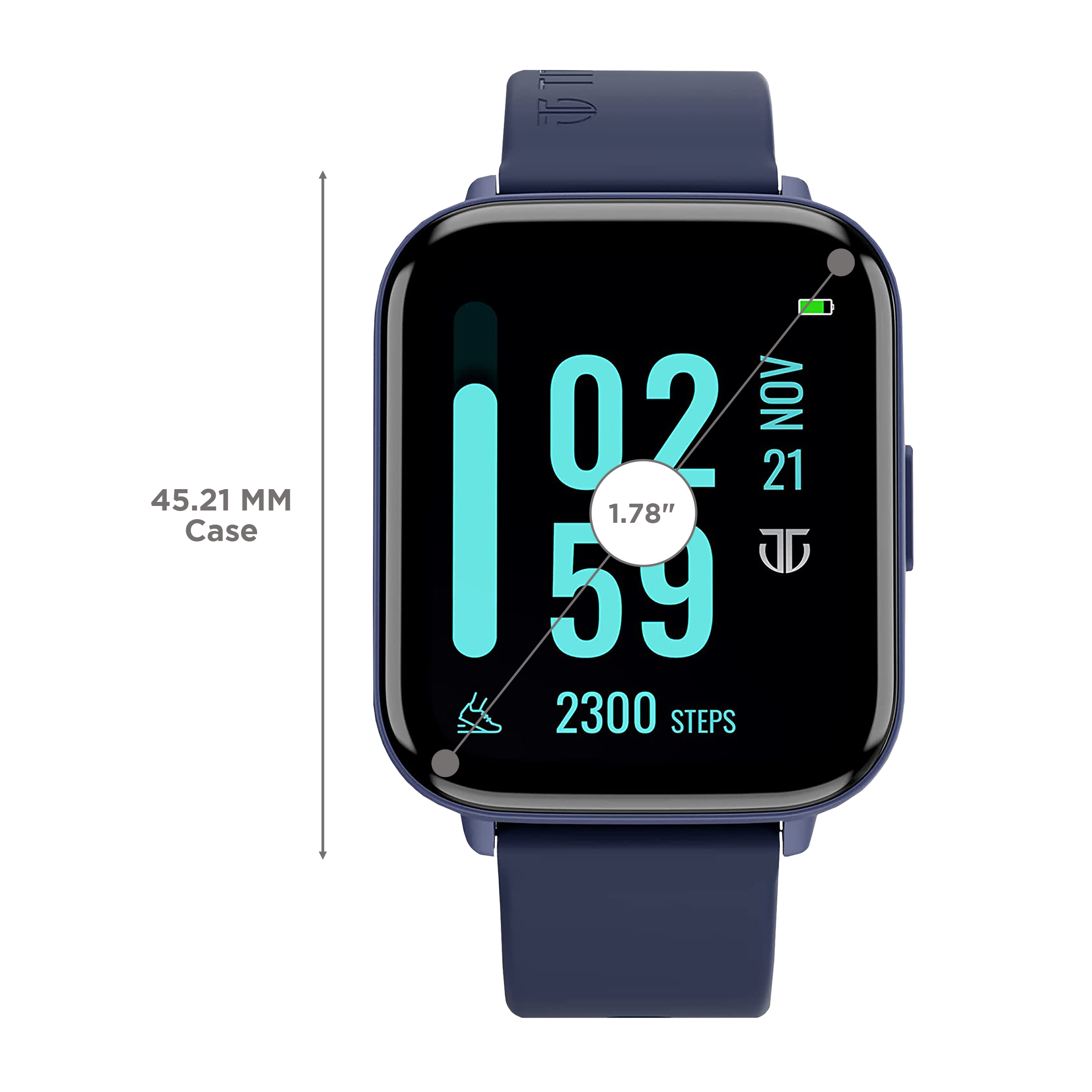 TITAN Smart 2 Smartwatch with Camera & Music Control (45.21mm AMOLED Display, 3ATM Water Resistant, Blue Strap)_3