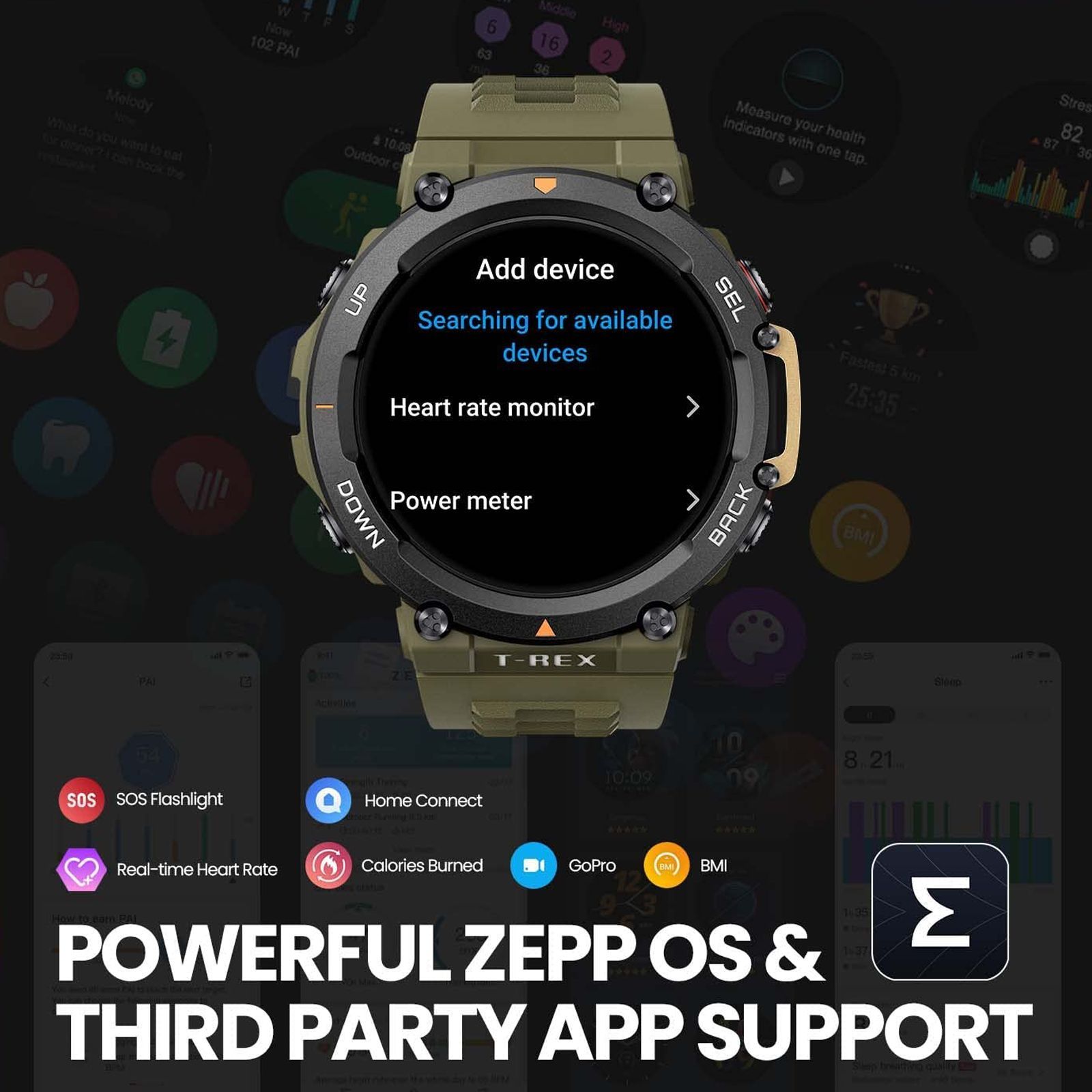 amazfit T-Rex 2 Smartwatch with Activity Tracker (35.3mm AMOLED Display, 10ATM Water Resistant, Desert Khaki Strap)_6