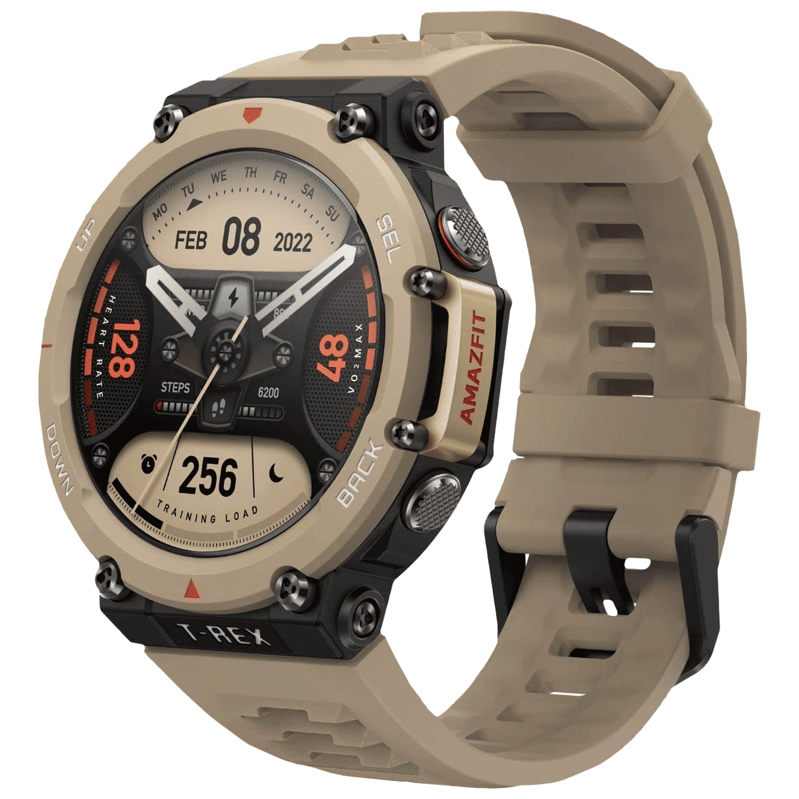 amazfit T-Rex 2 Smartwatch with Activity Tracker (35.3mm AMOLED Display, 10ATM Water Resistant, Desert Khaki Strap)_4
