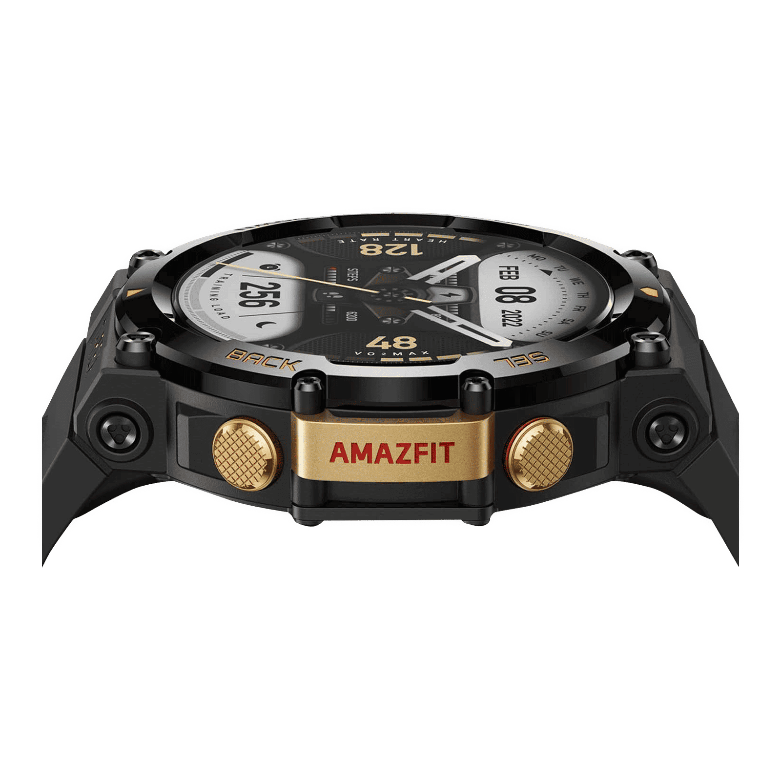 amazfit T-Rex 2 Smartwatch with Activity Tracker (35.3mm AMOLED Display, 10ATM Water Resistant, Astro Black Gold Strap)_5