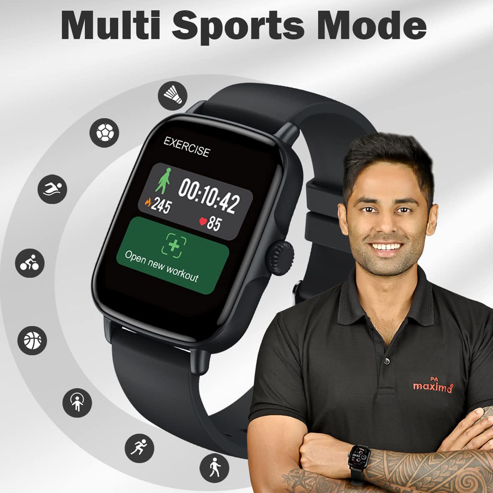 maxima Max Pro Turbo Smartwatch with Bluetooth Calling (42.9mm IPS HD Display, IP67 Water Resistant, Midnight Black Strap)_5