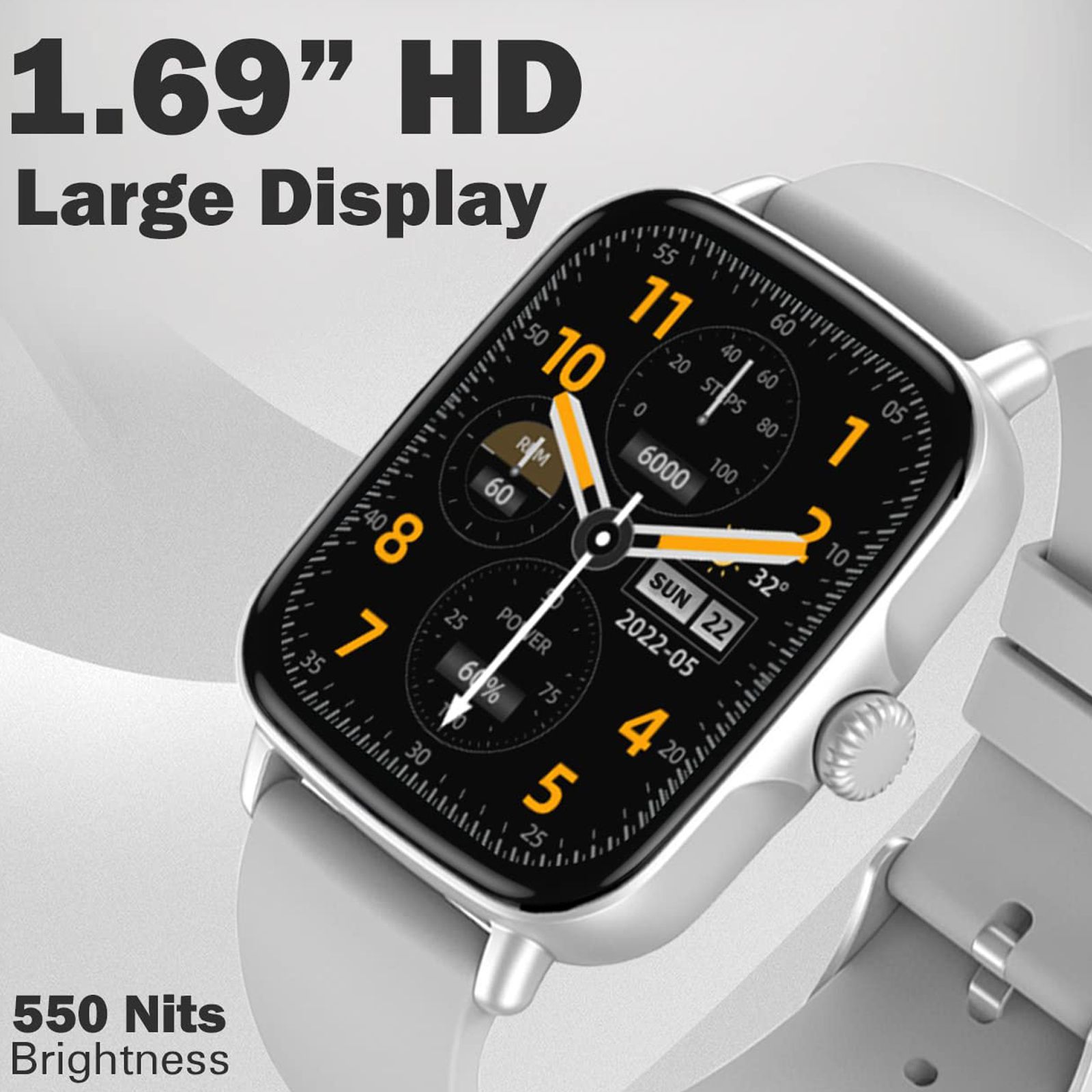 maxima Max Pro Turbo Smartwatch with Bluetooth Calling (42.9mm IPS HD Display, IP67 Water Resistant, Silver Strap)_6