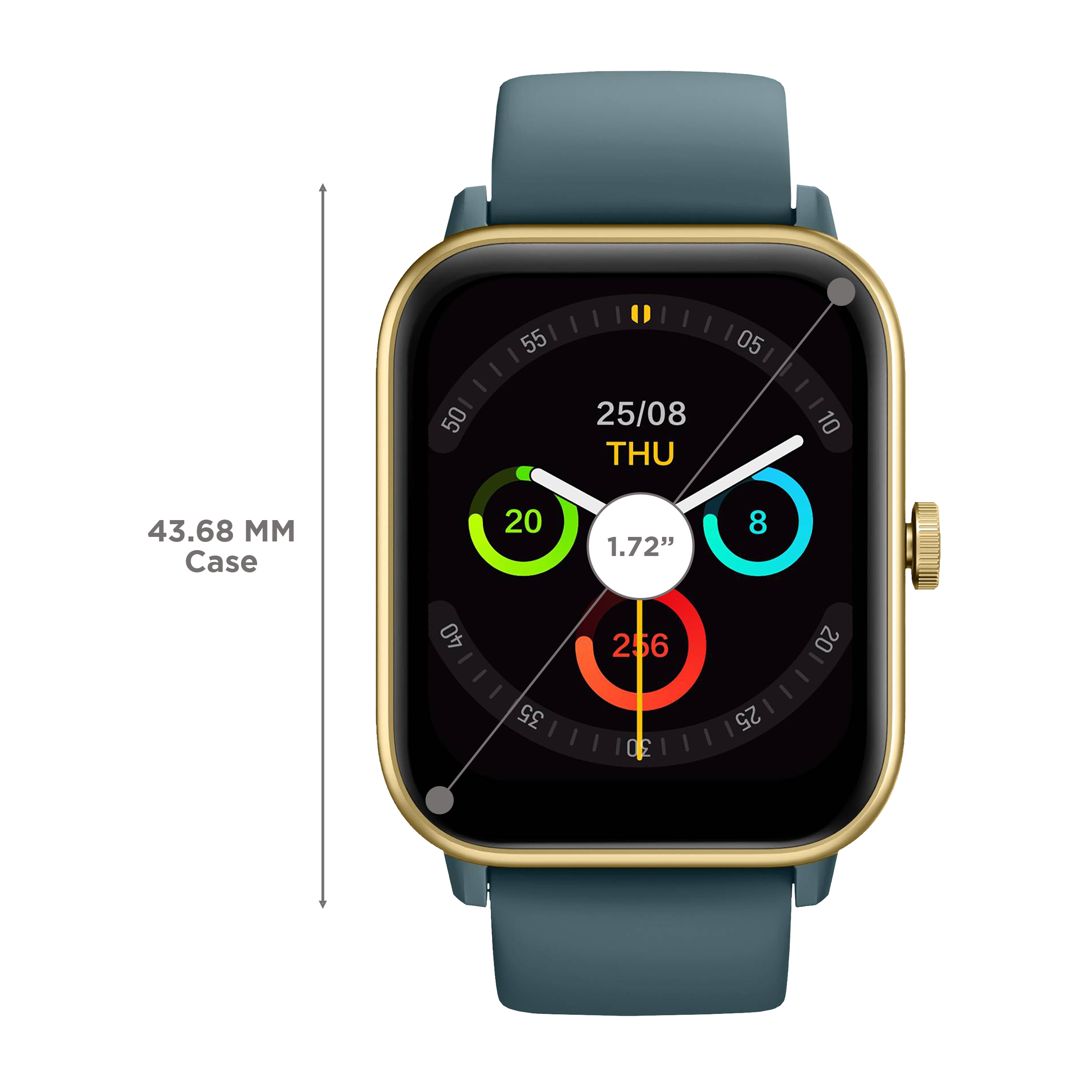 noise ColorFit Pro 4 Smartwatch with Bluetooth Calling (43.68mm TFT LCD Display, IP68 Water Resistant, Teal Blue Strap)_3