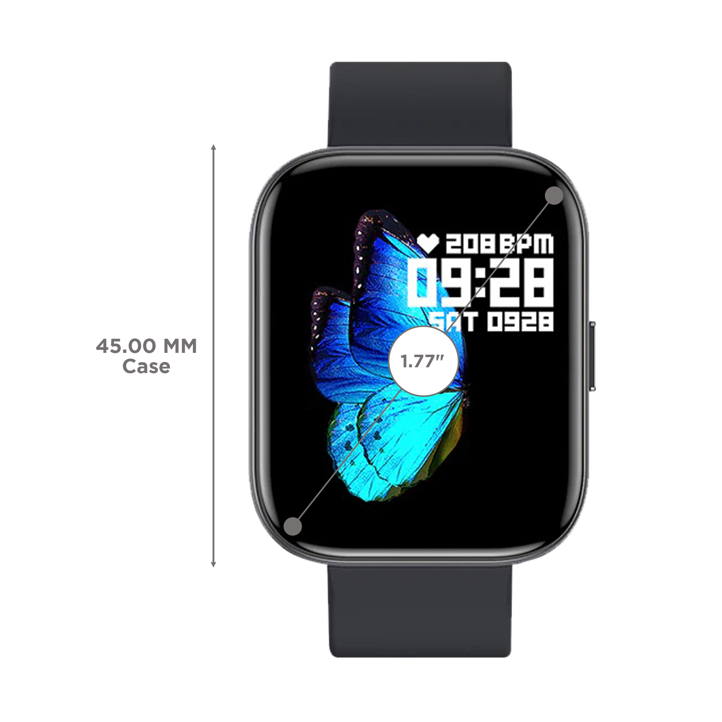 Fire-Boltt Mercury BSW006 Smartwatch with Camera & Music Control (45mm HD Display, IP67 Water Resistant, Black Strap)_3
