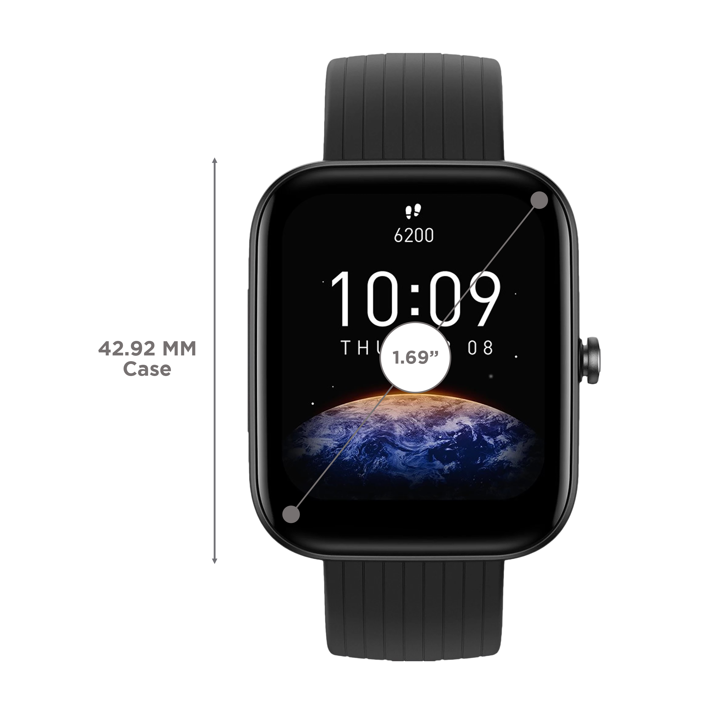 amazfit Bip 3 Pro Smartwatch with Activity Tracker (42.92mm TFT Display, 5ATM Water Resistant, Black Strap)_3