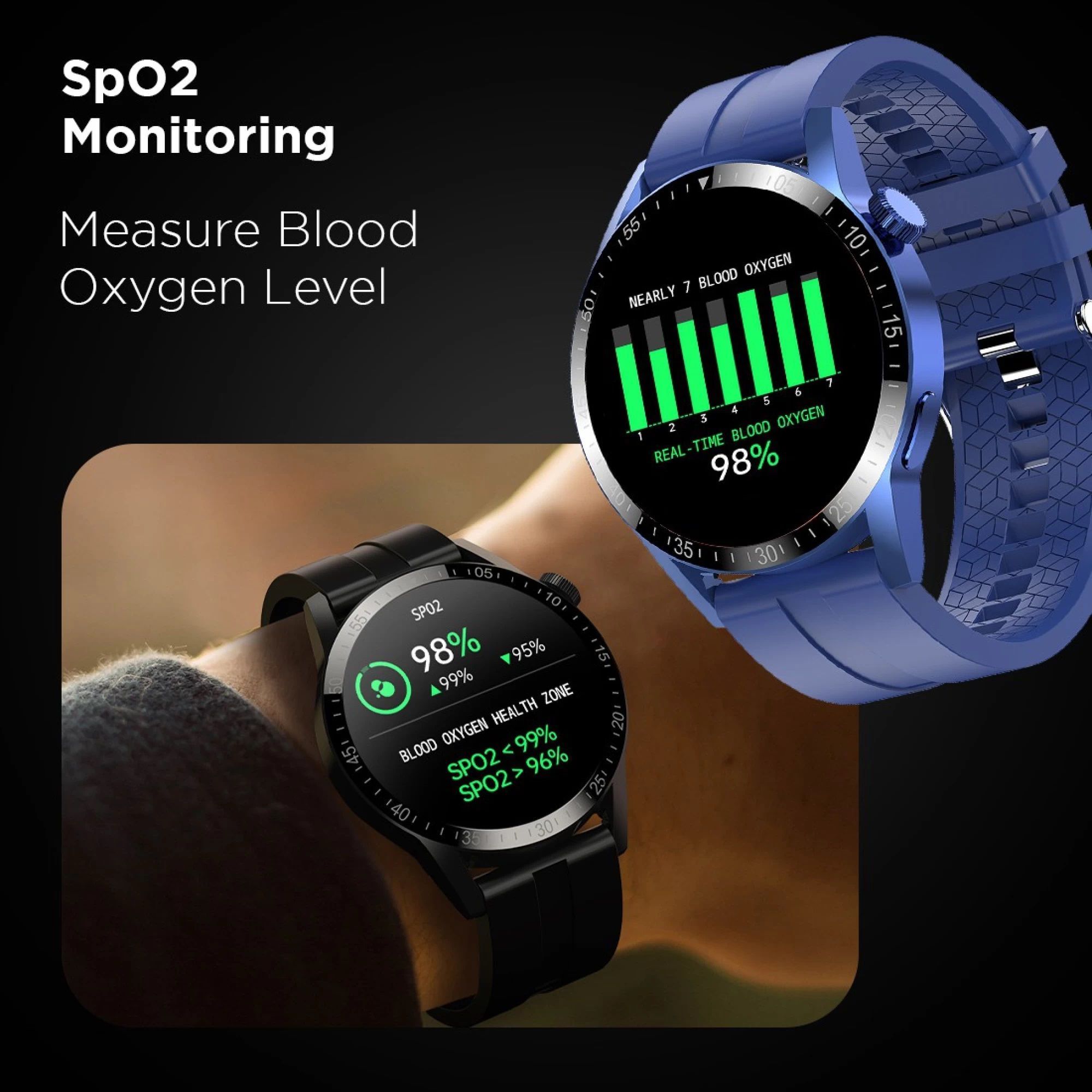 FIRE-BOLTT Talk Pro BSW038 Smartwatch with Bluetooth Calling (33mm HD Display, IP68 Water Resistant, Blue Strap)_8