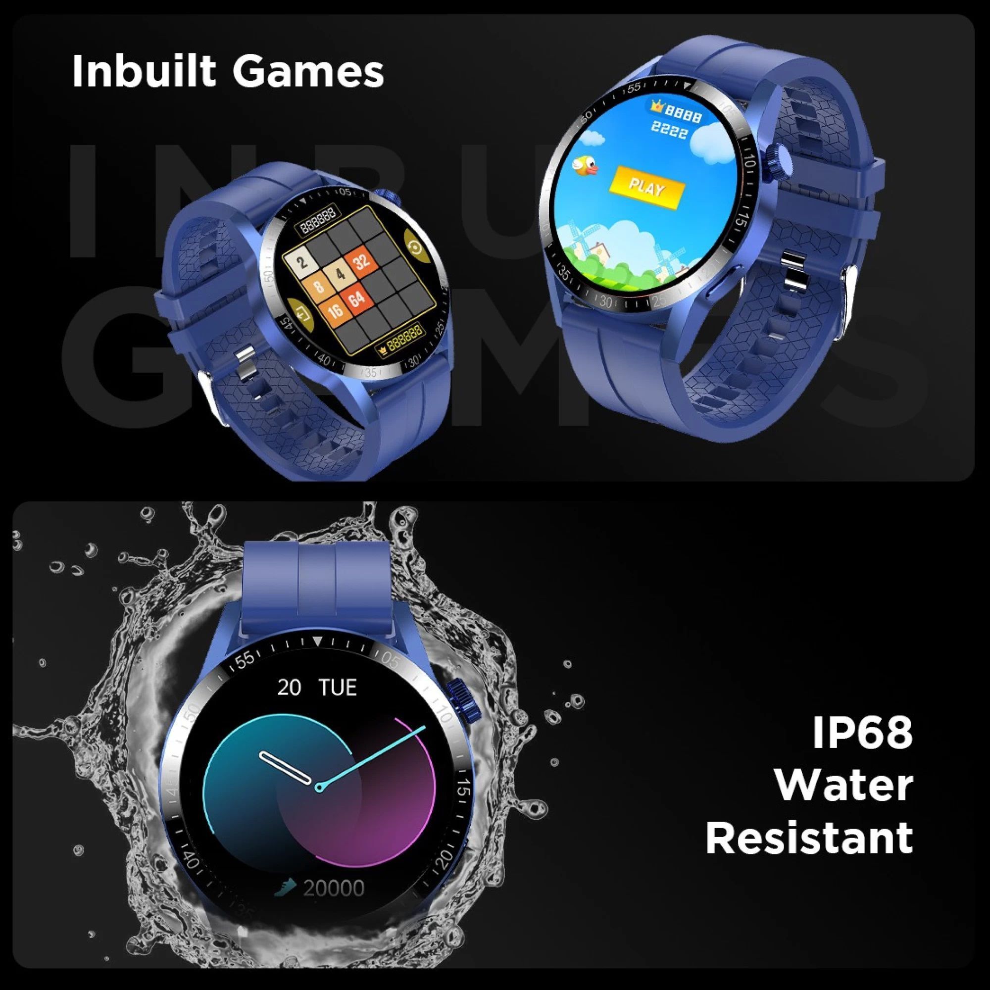 FIRE-BOLTT Talk Pro BSW038 Smartwatch with Bluetooth Calling (33mm HD Display, IP68 Water Resistant, Blue Strap)_9