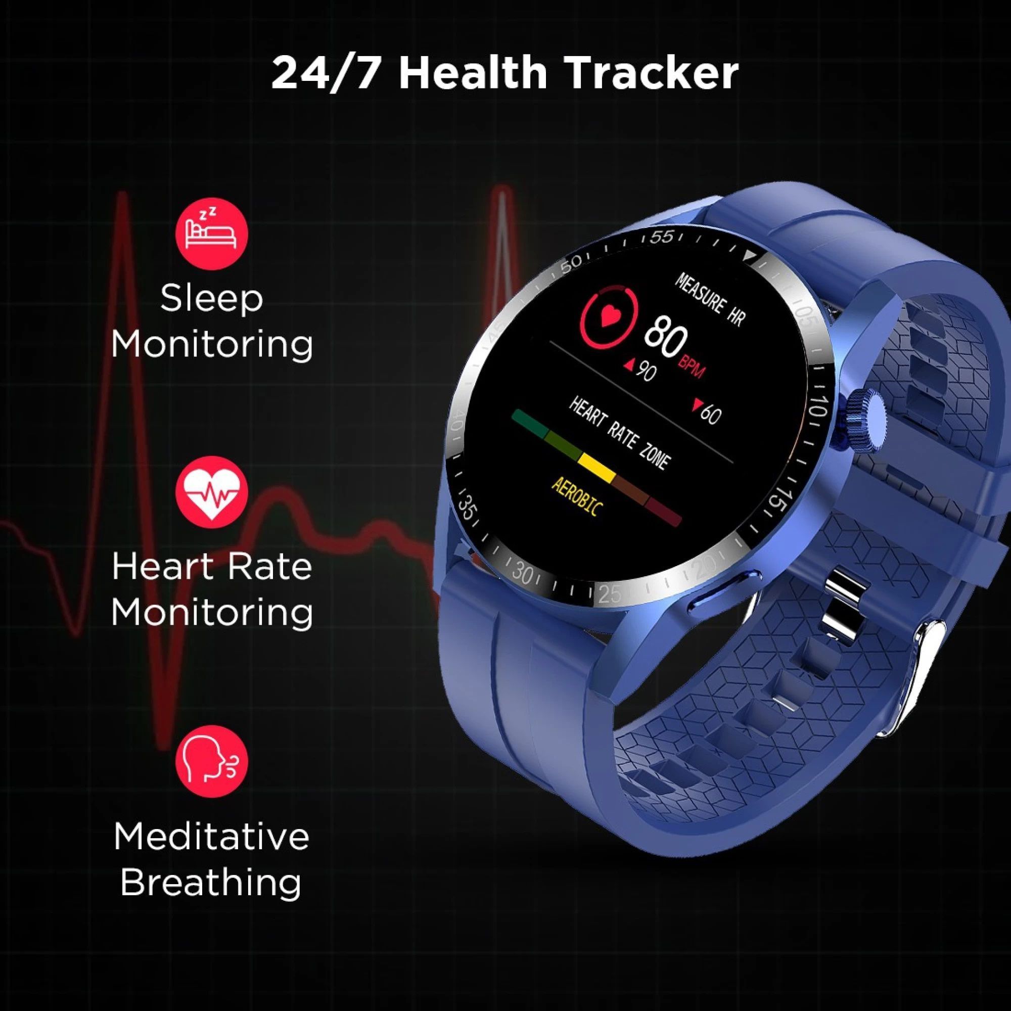 FIRE-BOLTT Talk Pro BSW038 Smartwatch with Bluetooth Calling (33mm HD Display, IP68 Water Resistant, Blue Strap)_10