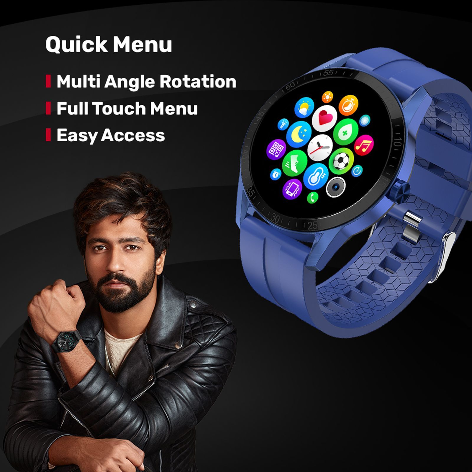 FIRE-BOLTT Talk Pro BSW038 Smartwatch with Bluetooth Calling (33mm HD Display, IP68 Water Resistant, Blue Strap)_12
