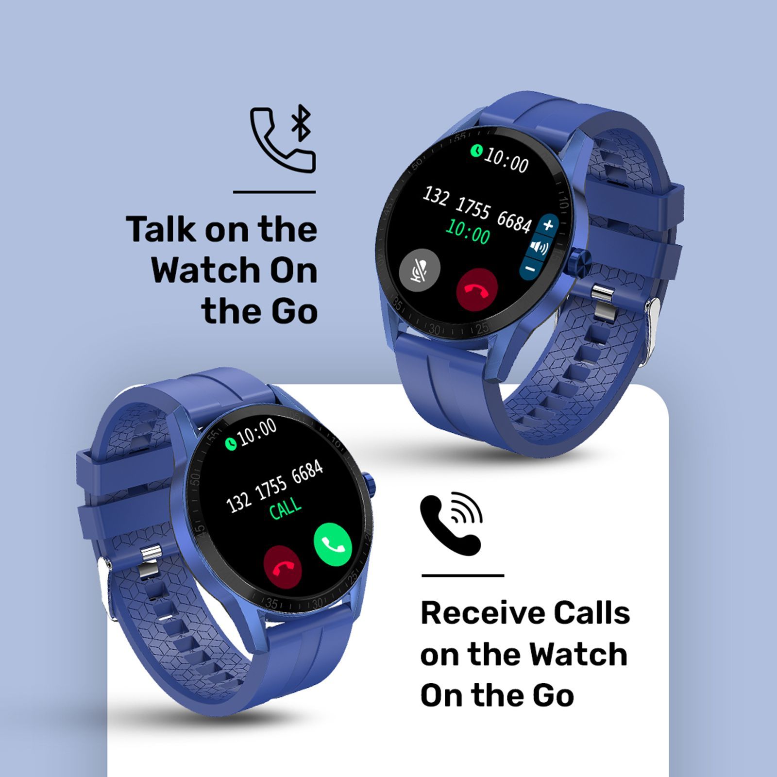FIRE-BOLTT Talk Pro BSW038 Smartwatch with Bluetooth Calling (33mm HD Display, IP68 Water Resistant, Blue Strap)_13