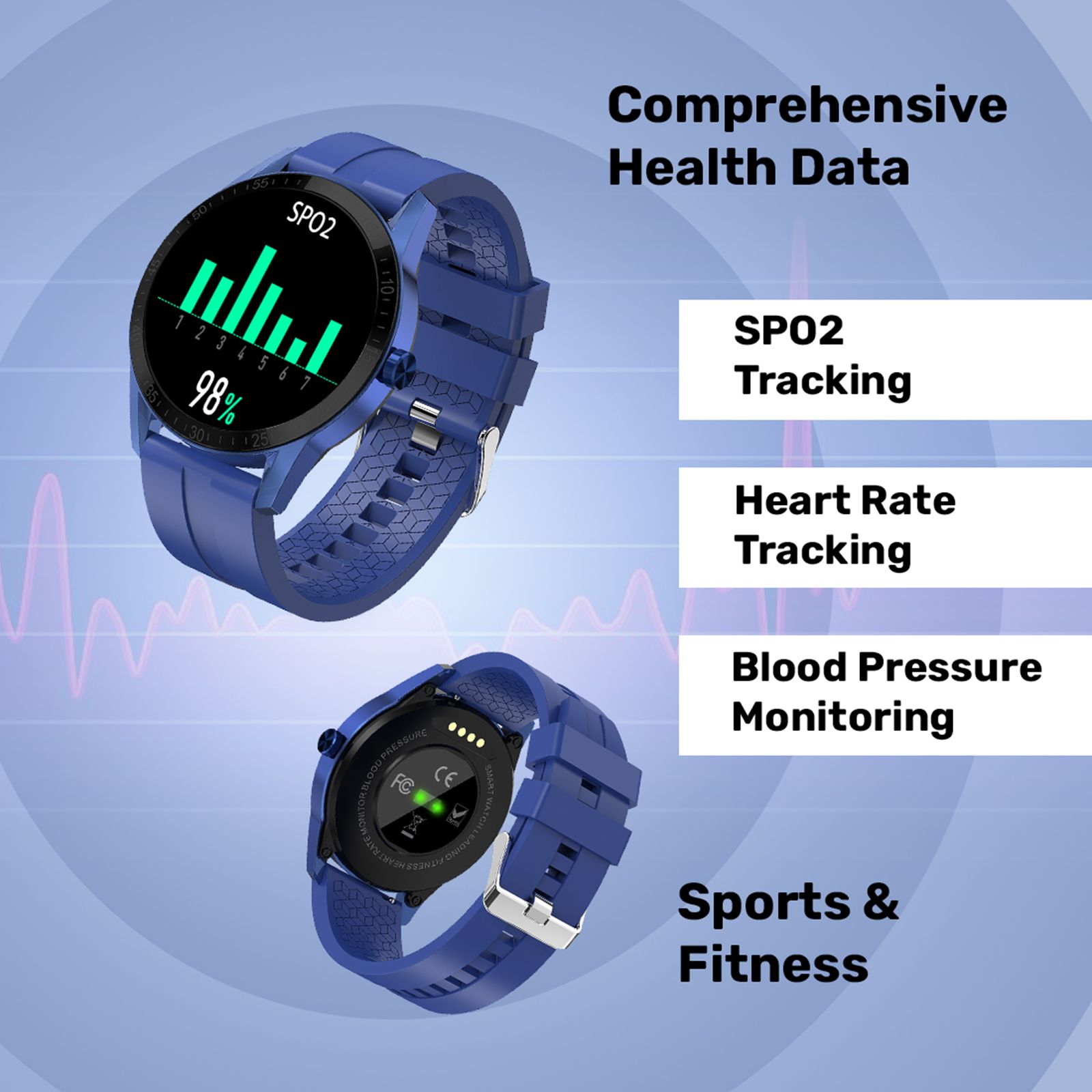 FIRE-BOLTT Talk Pro BSW038 Smartwatch with Bluetooth Calling (33mm HD Display, IP68 Water Resistant, Blue Strap)_16