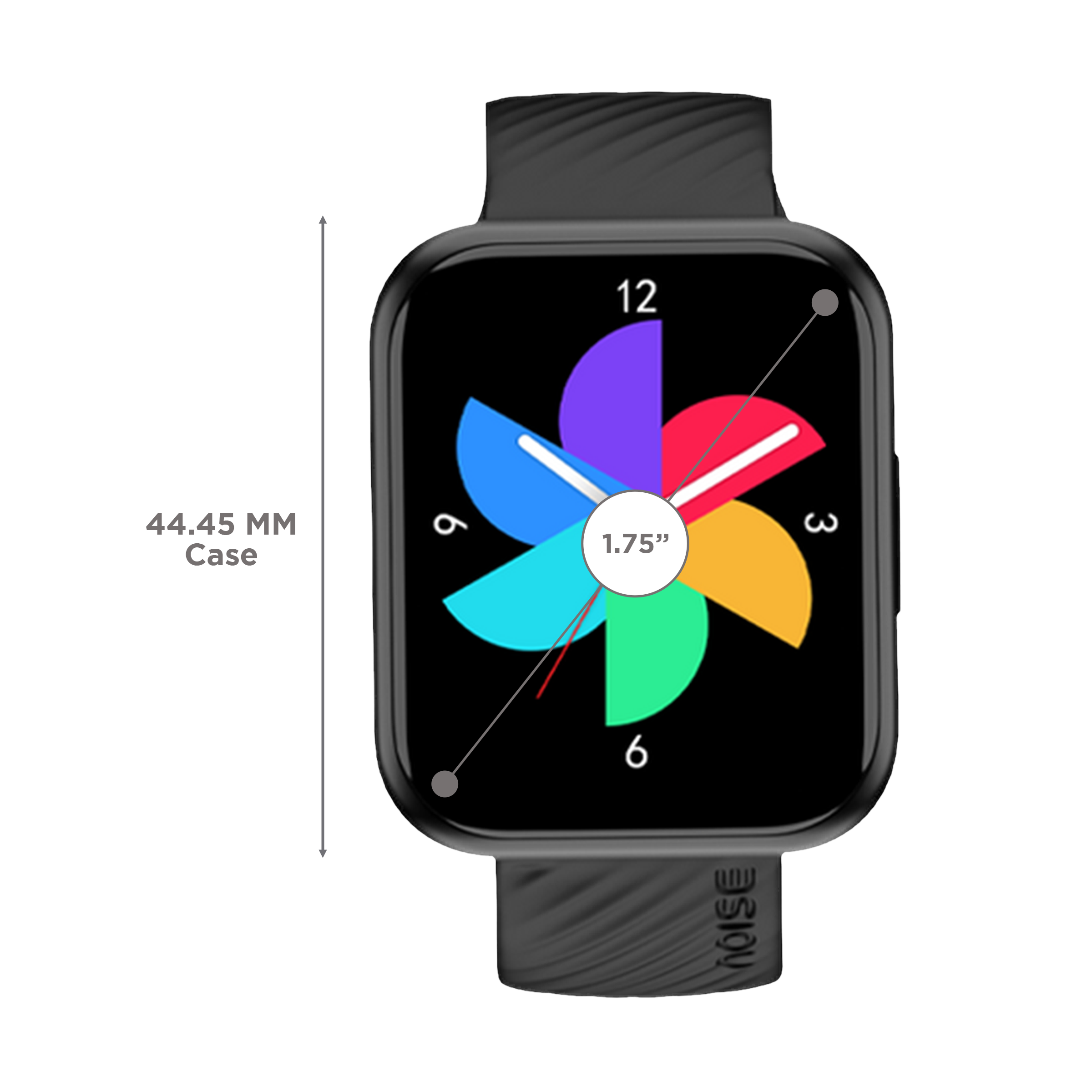 noise ColorFit Vision Buzz Smartwatch with Bluetooth Calling (44.45mm TFT LCD Display, Water Resistant, Black Strap)_3