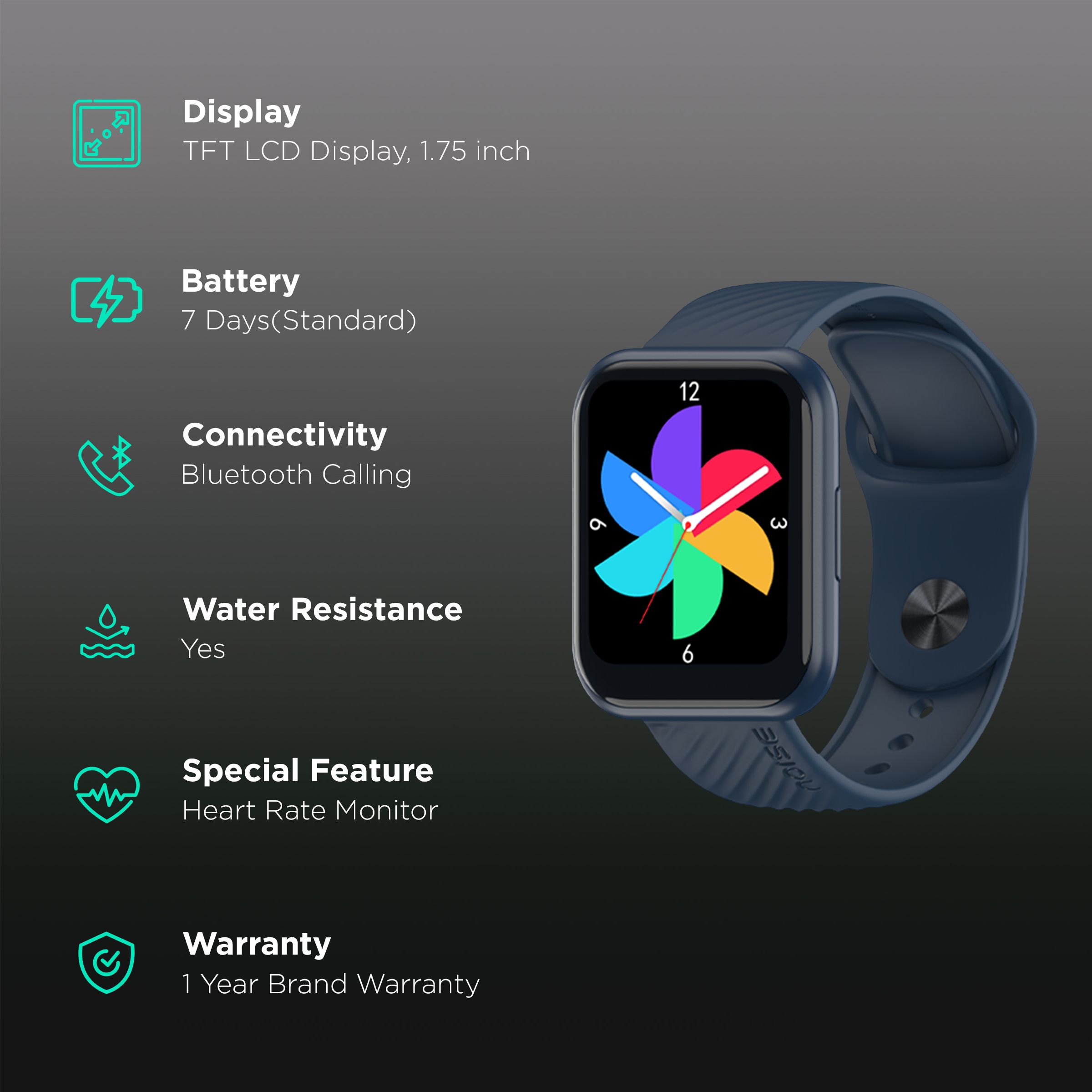 noise ColorFit Vision Buzz Smartwatch with Bluetooth Calling (44.45mm TFT LCD Display, Water Resistant, Blue Strap) noise ColorFit Vision Buzz Smartwatch with Bluetooth Calling (44.45mm TFT LCD Display, Water Resistant, Blue Strap)_2